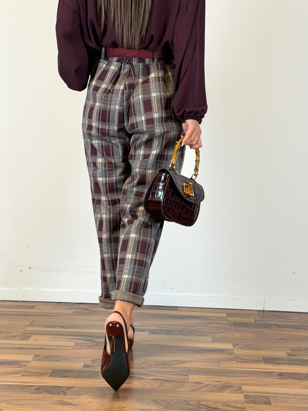 Pantalone British bordeaux