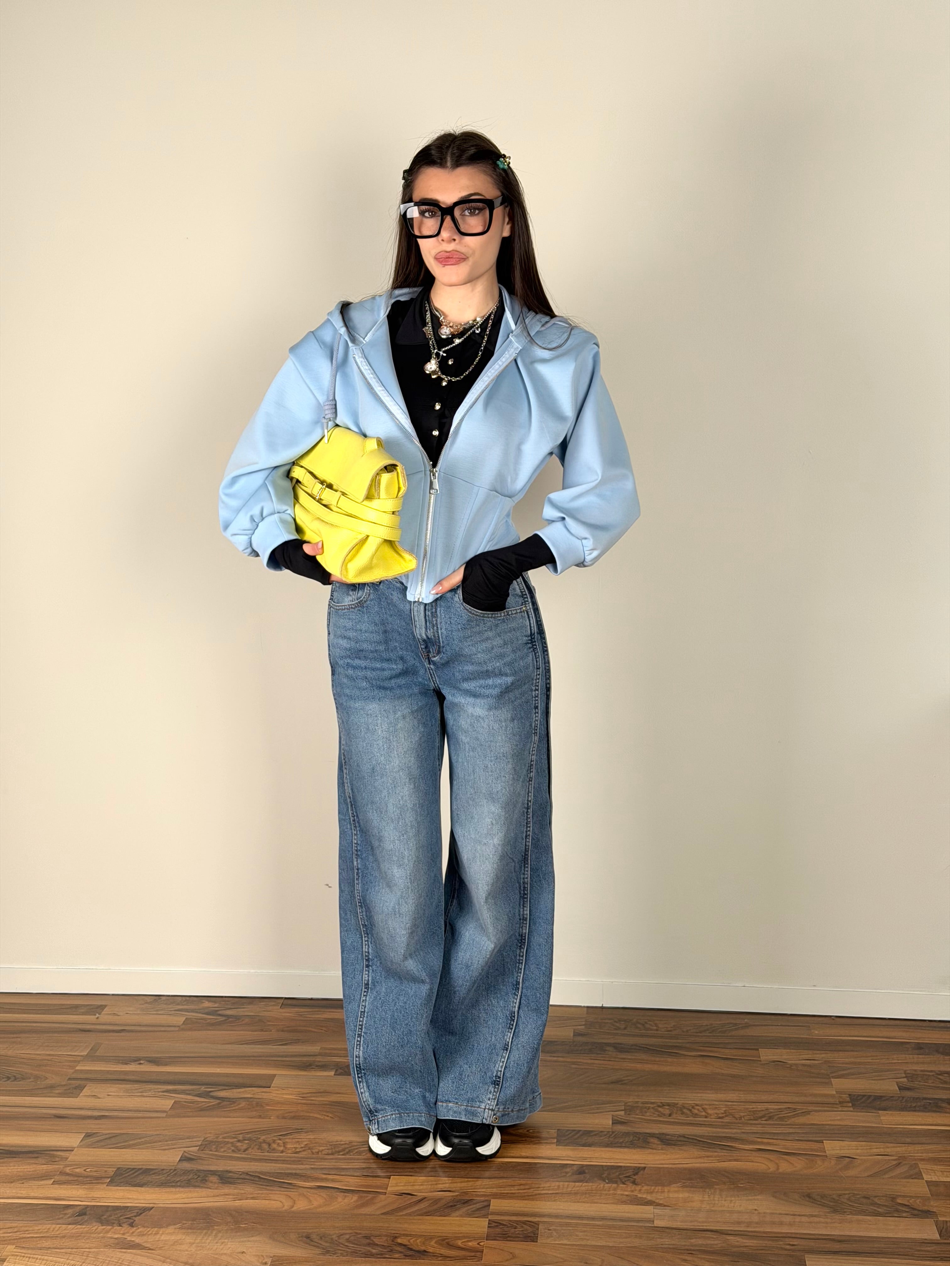 Felpa Rubacuori celeste