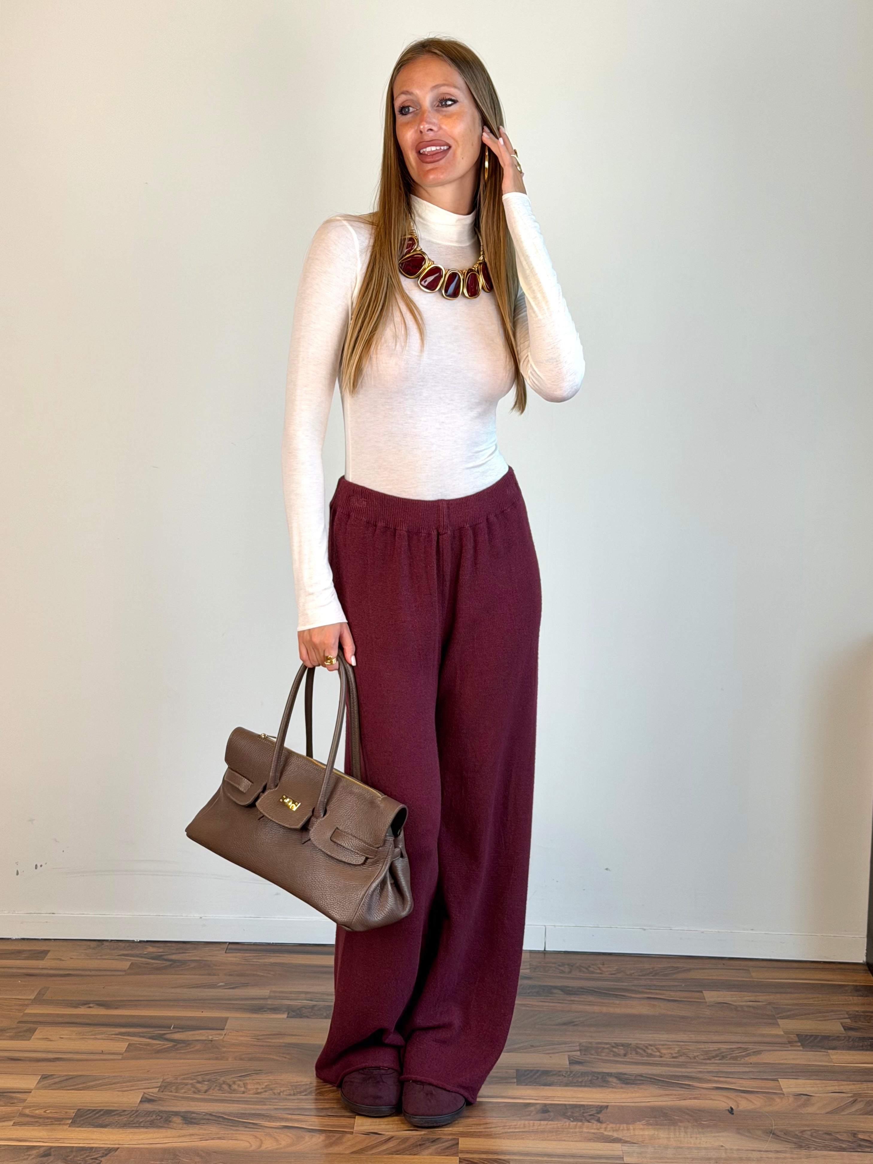 Pantalone tuta Sheila bordeaux