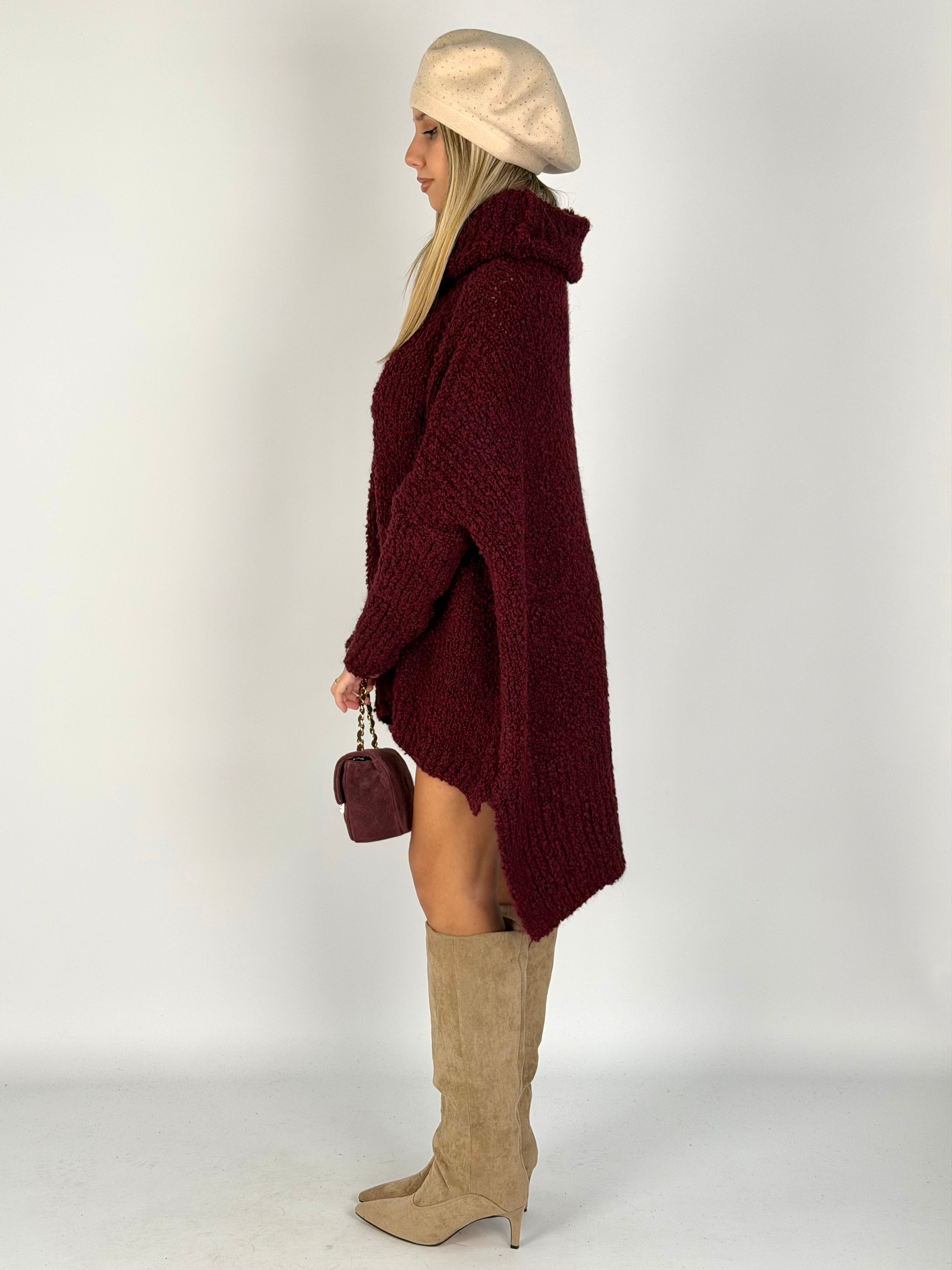 Abito maglia Marzia bordeaux