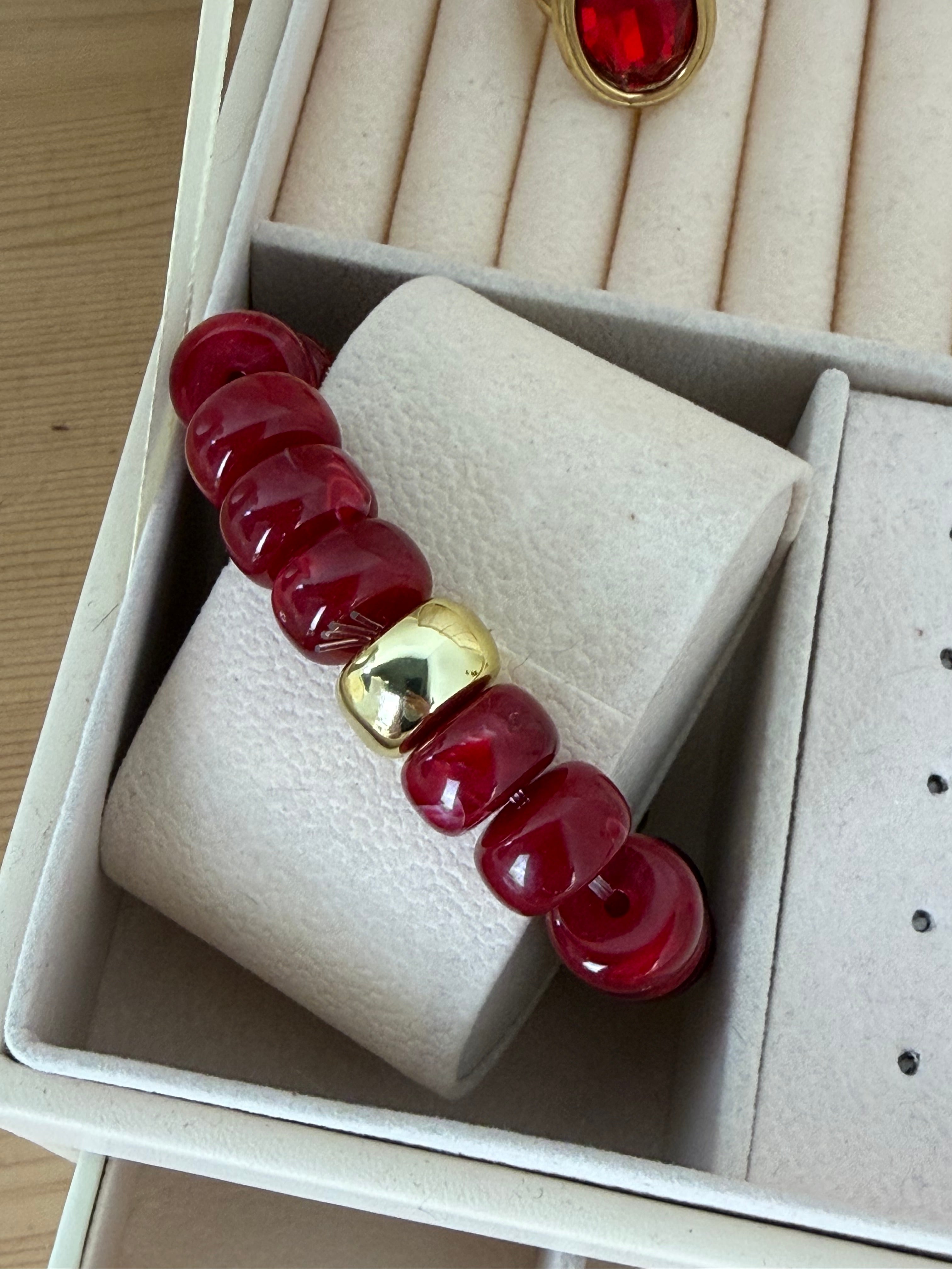 Bracciale pietre bordeaux- collezione passion