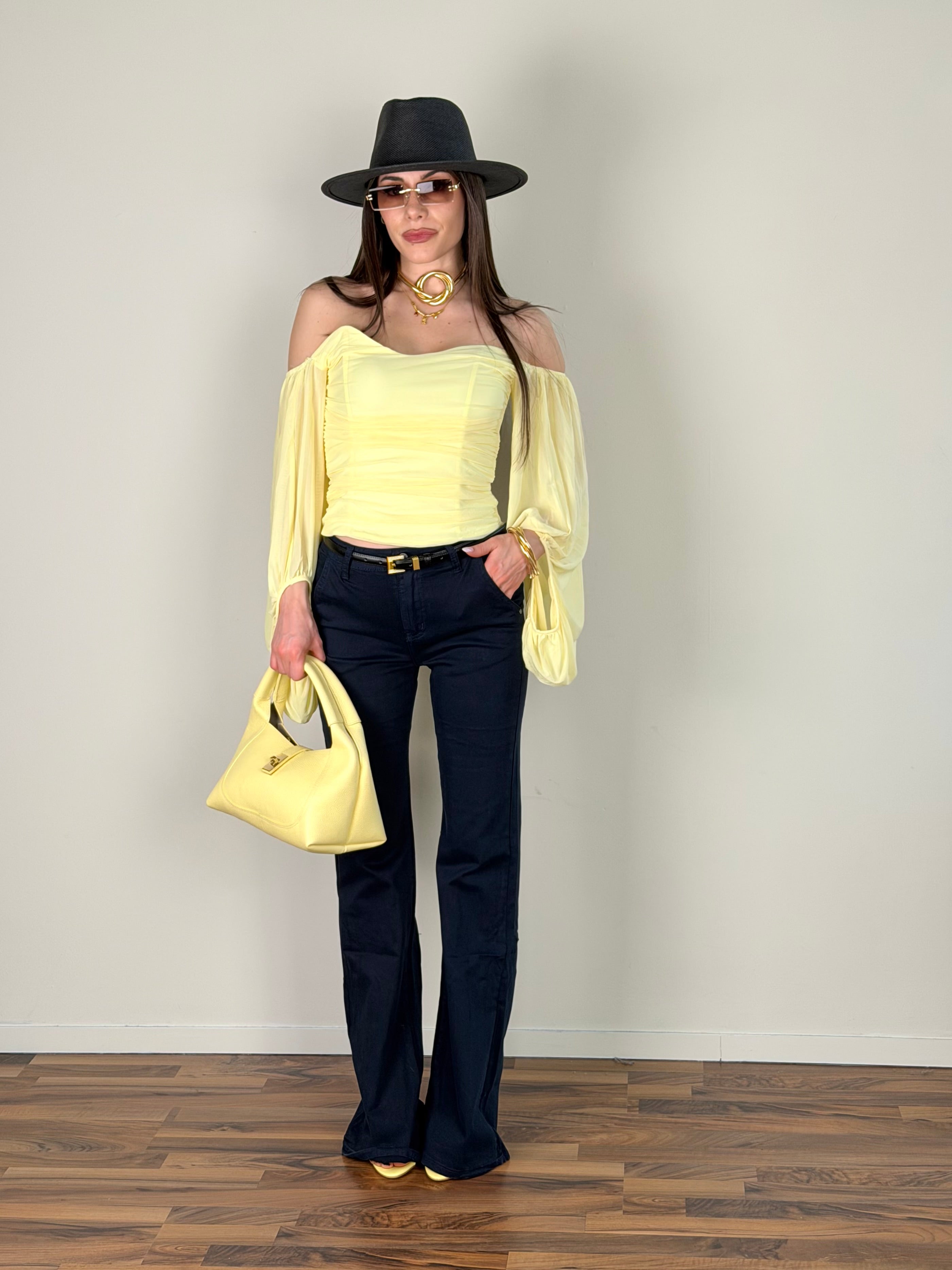 Jeans zampa Lunetta blu
