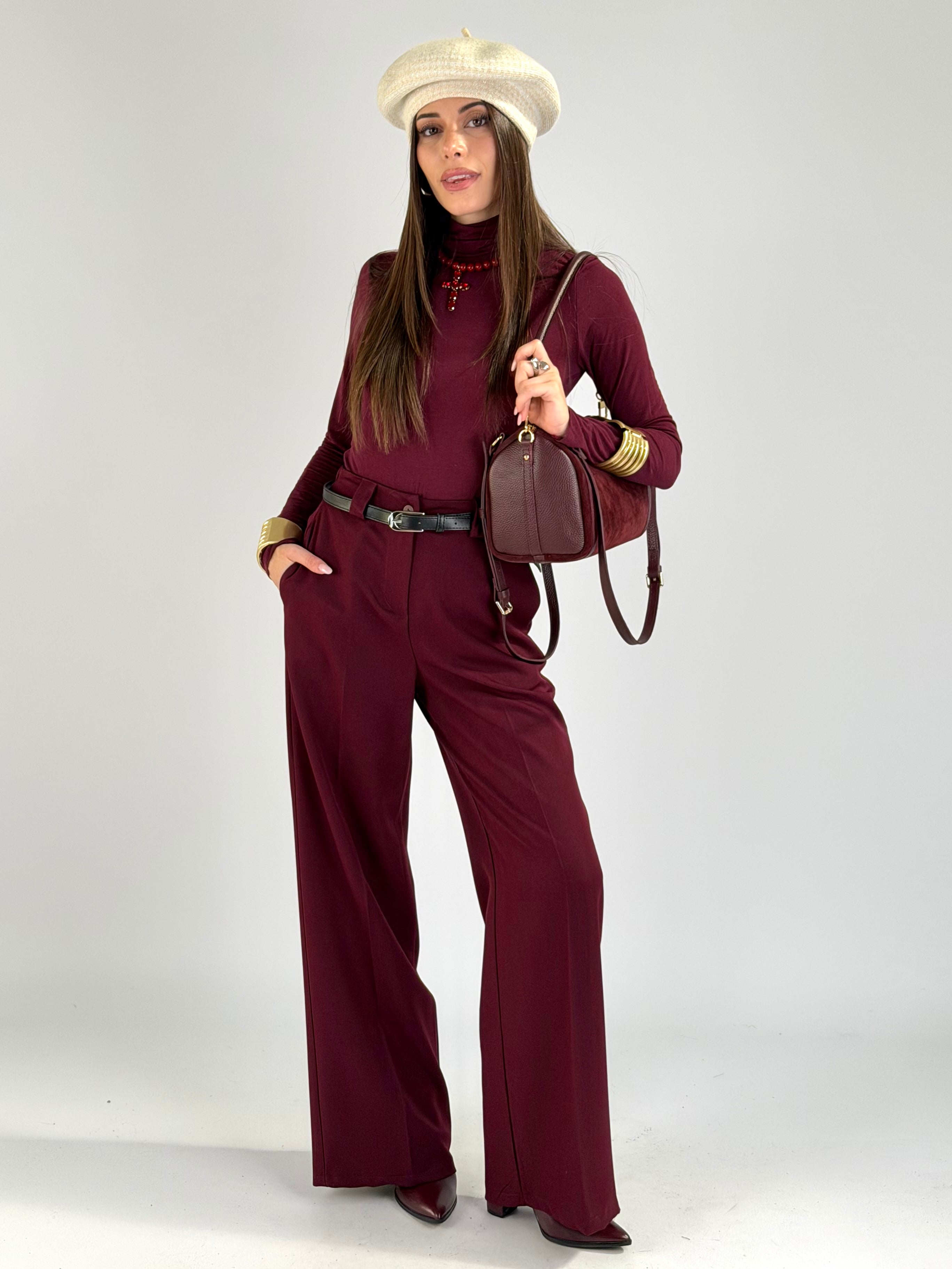Pantalone Mila bordeaux