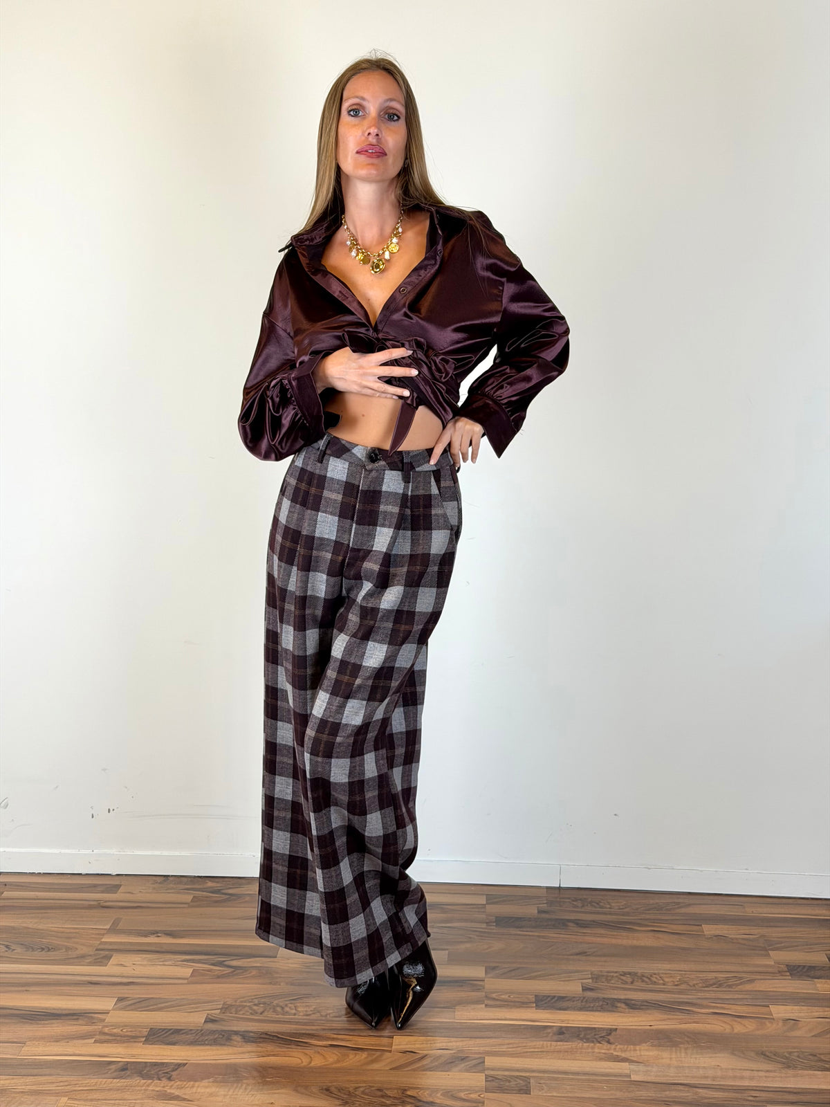Pantalone Scozia bordeaux