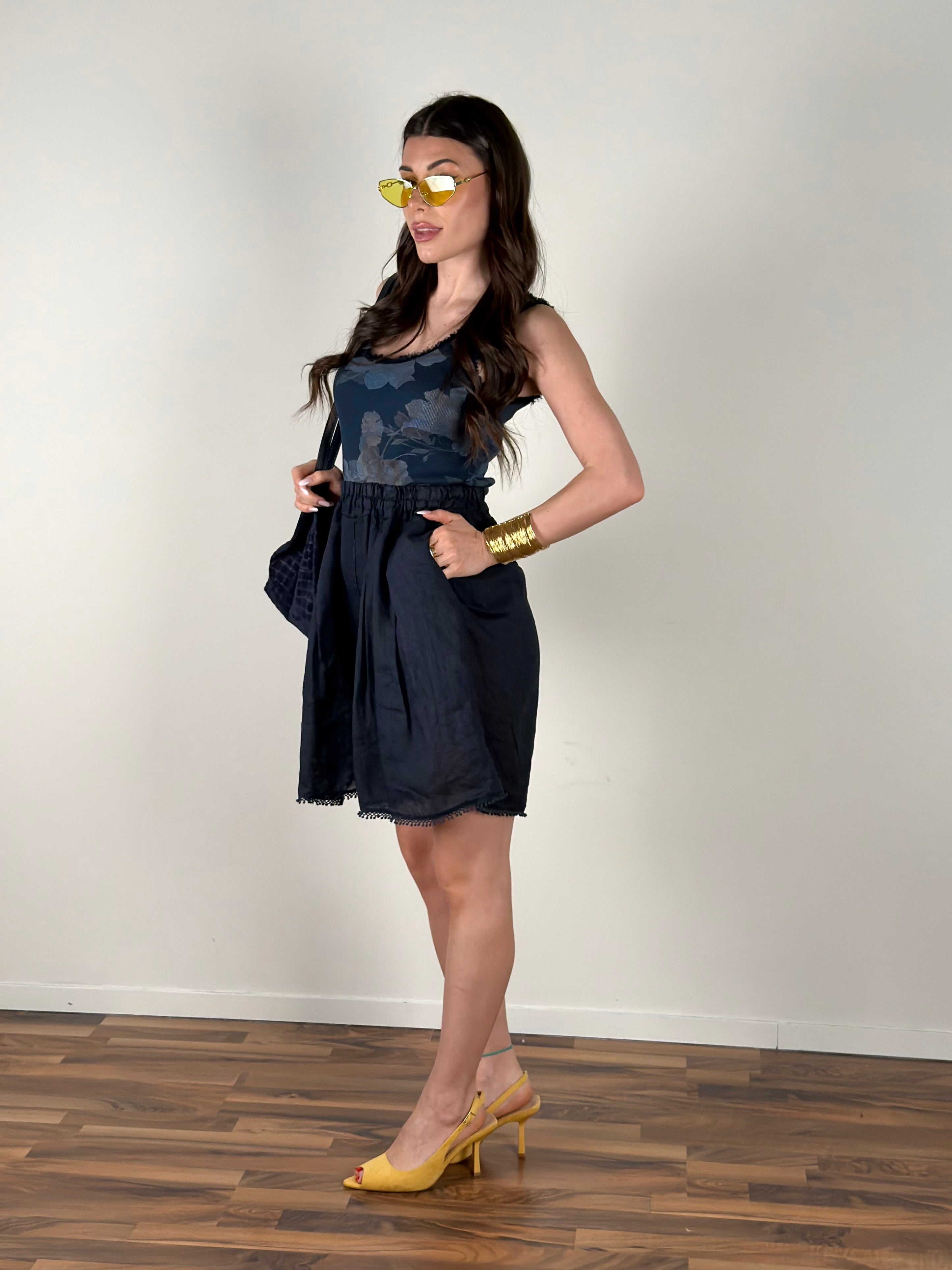 Pantalone Lino Midnight Chic blu