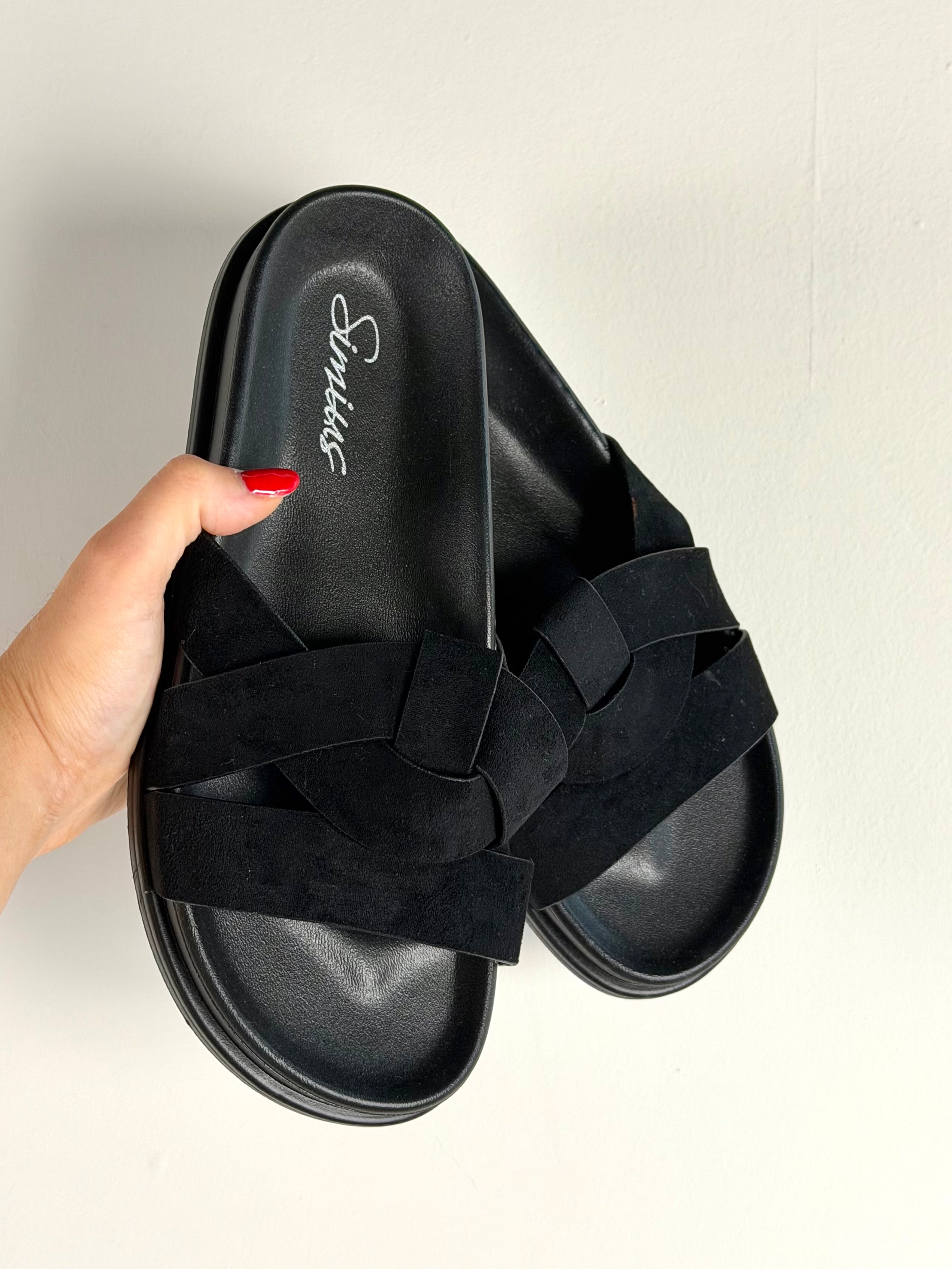 Ciabattina maxi intreccio nero