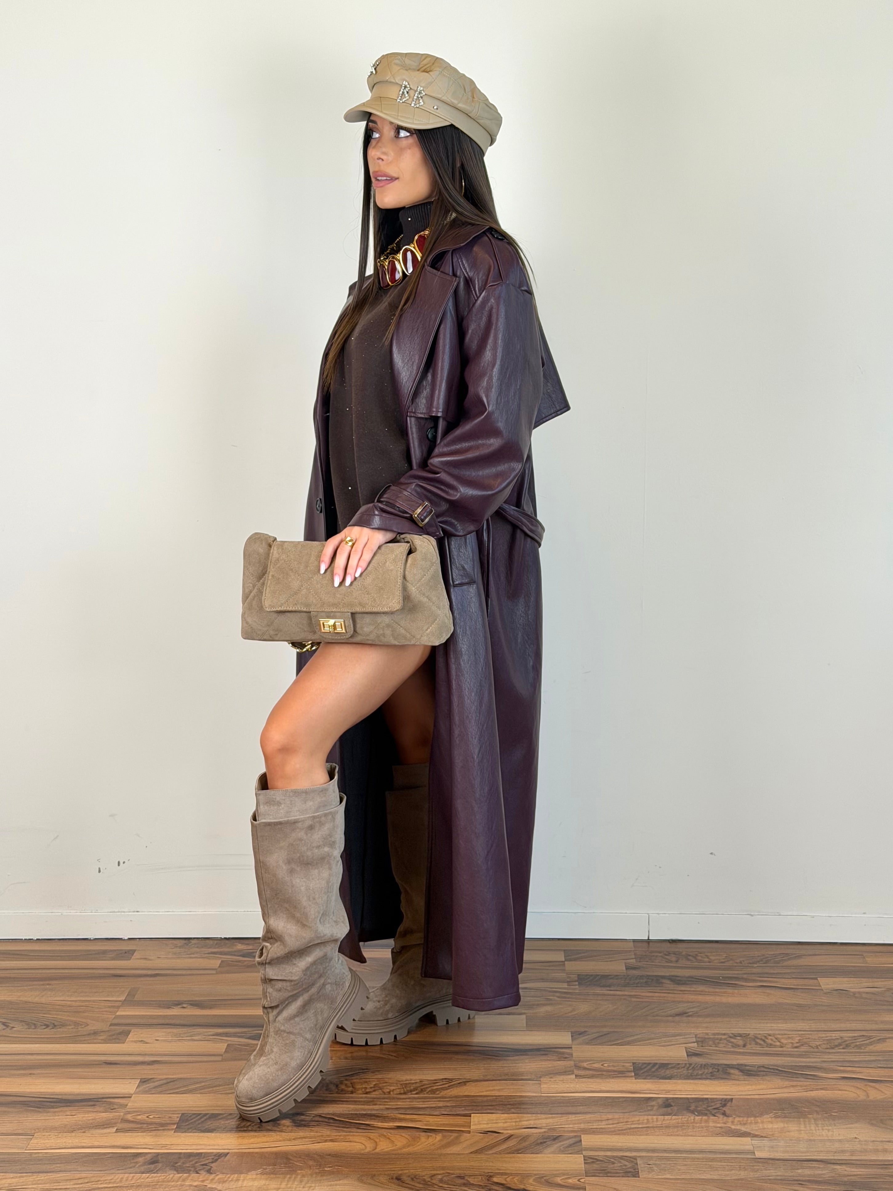 Trench ecopelle Selly bordeaux