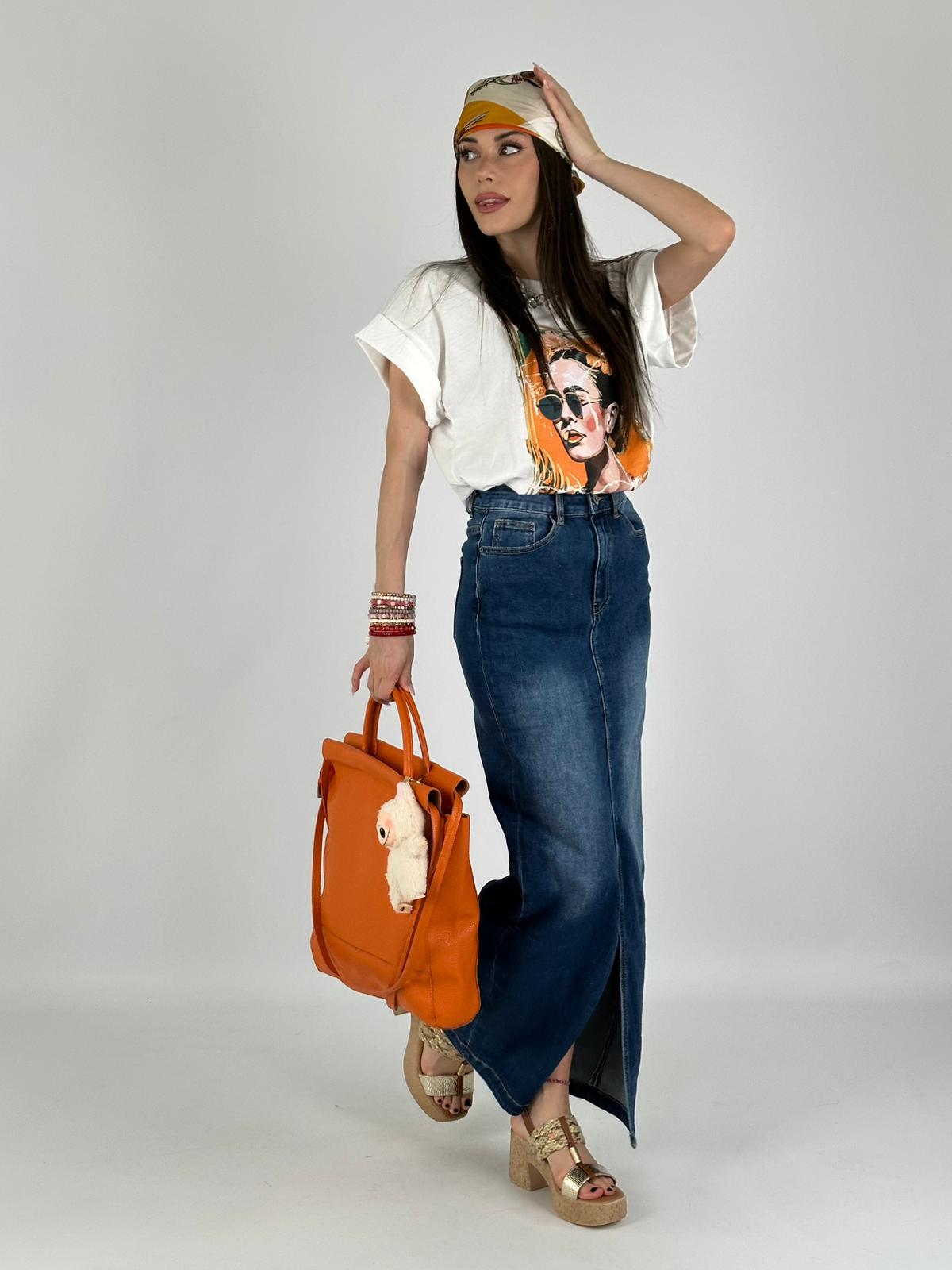 Gonna di jeans spacco