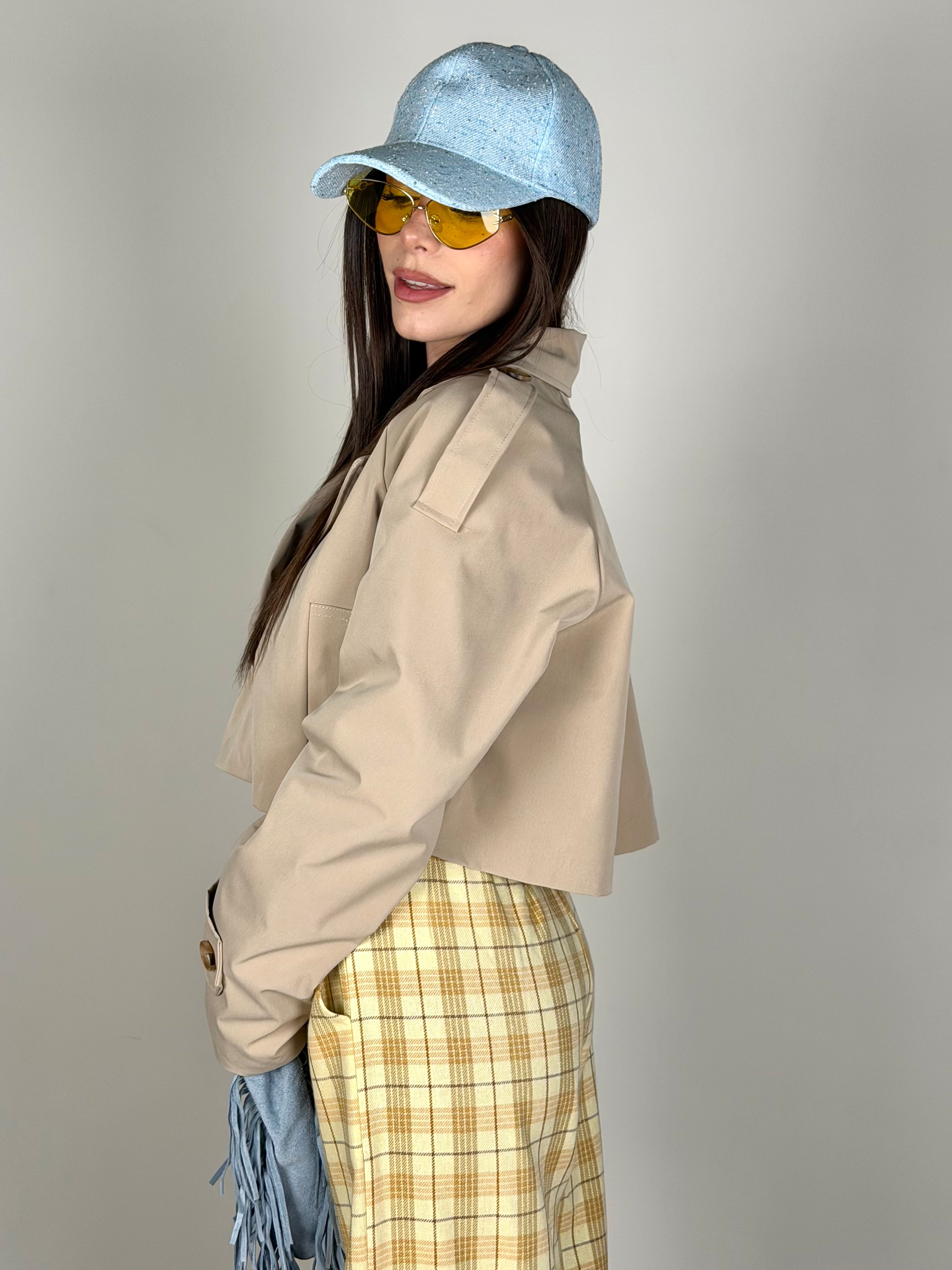Trench crop beige
