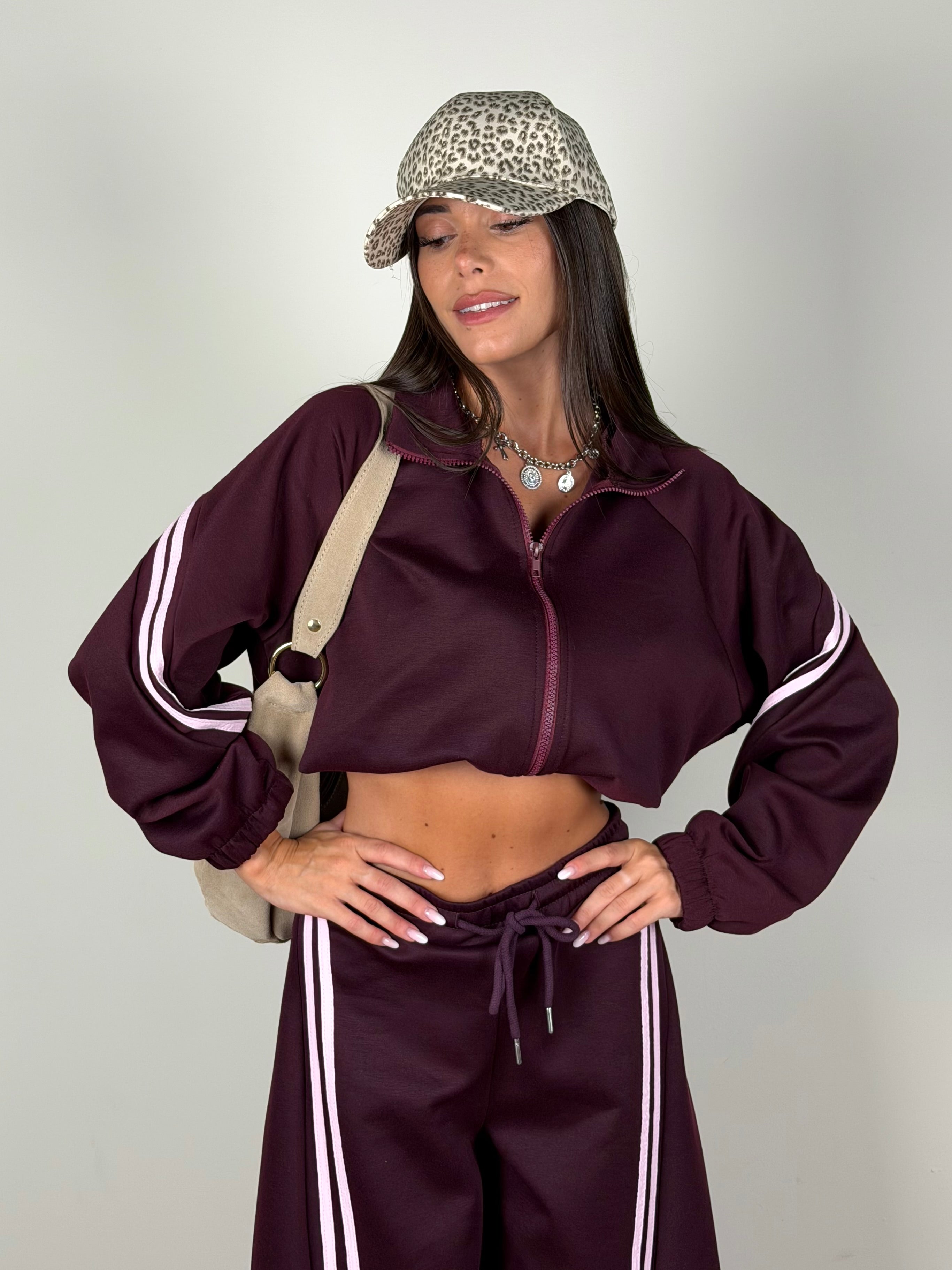 Felpa tuta Yasmine bordeaux