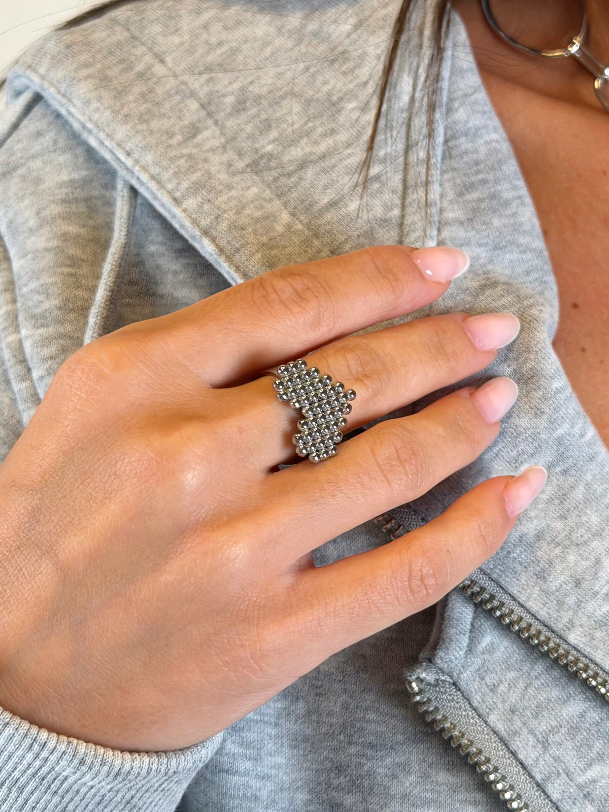 Anello cuore pixel - collezione cuori