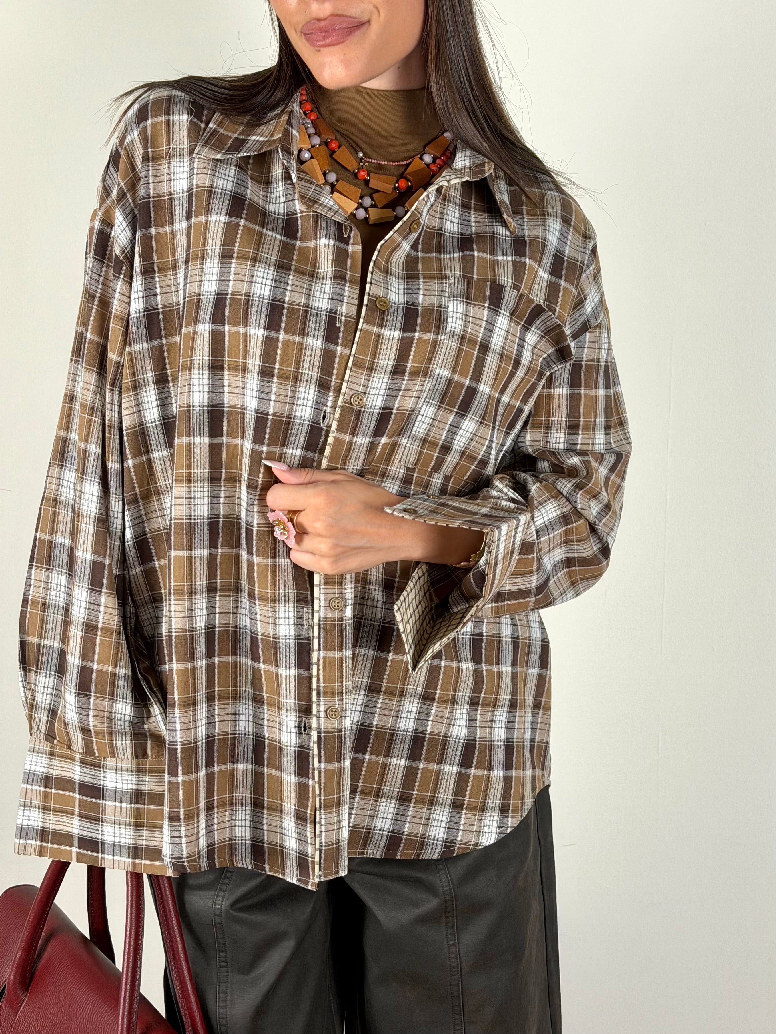 Camicia Check fango