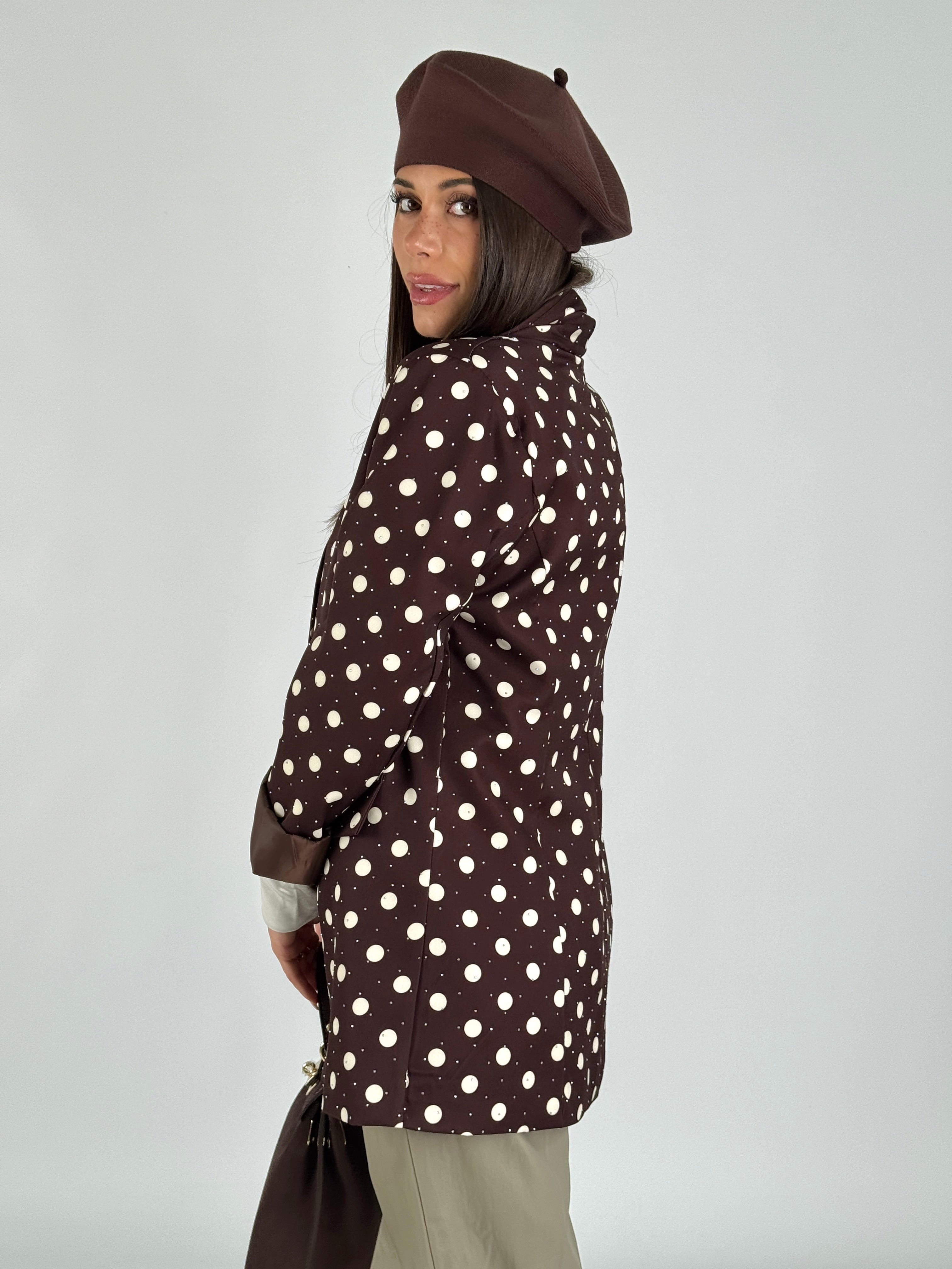 Giacca pois zirconi moro