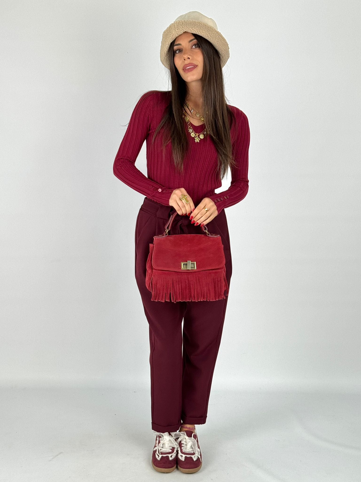Pantalone completo Amira bordeaux
