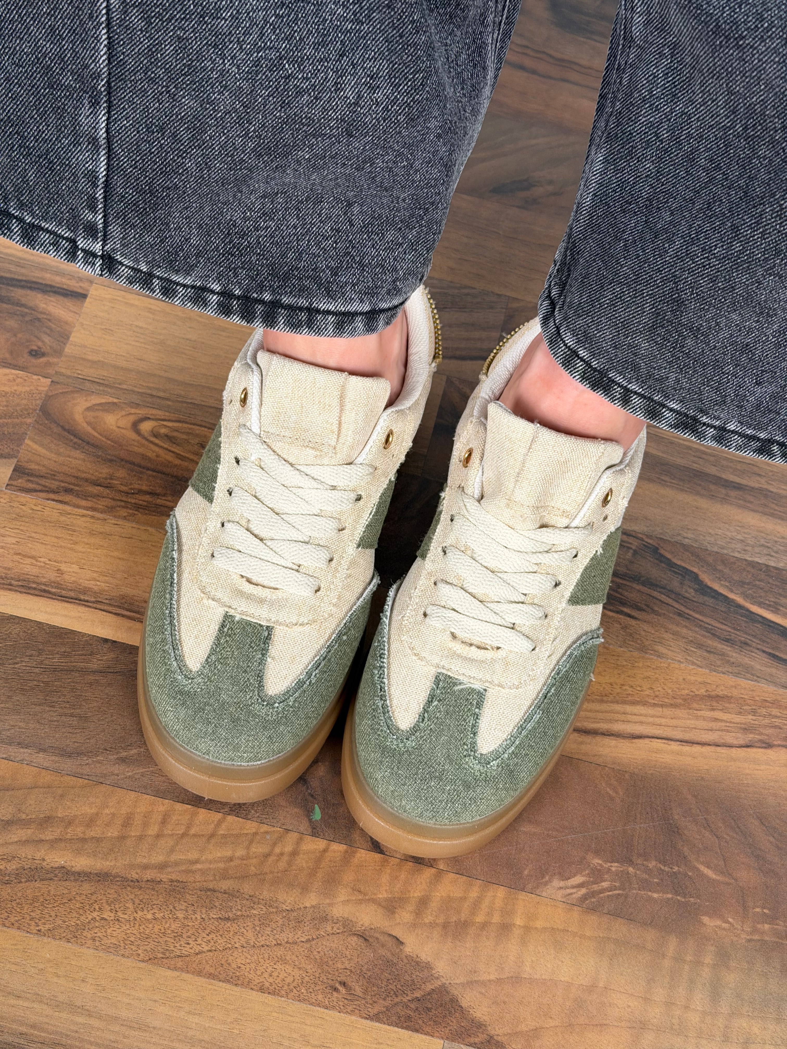 Sneakers bicolor verde