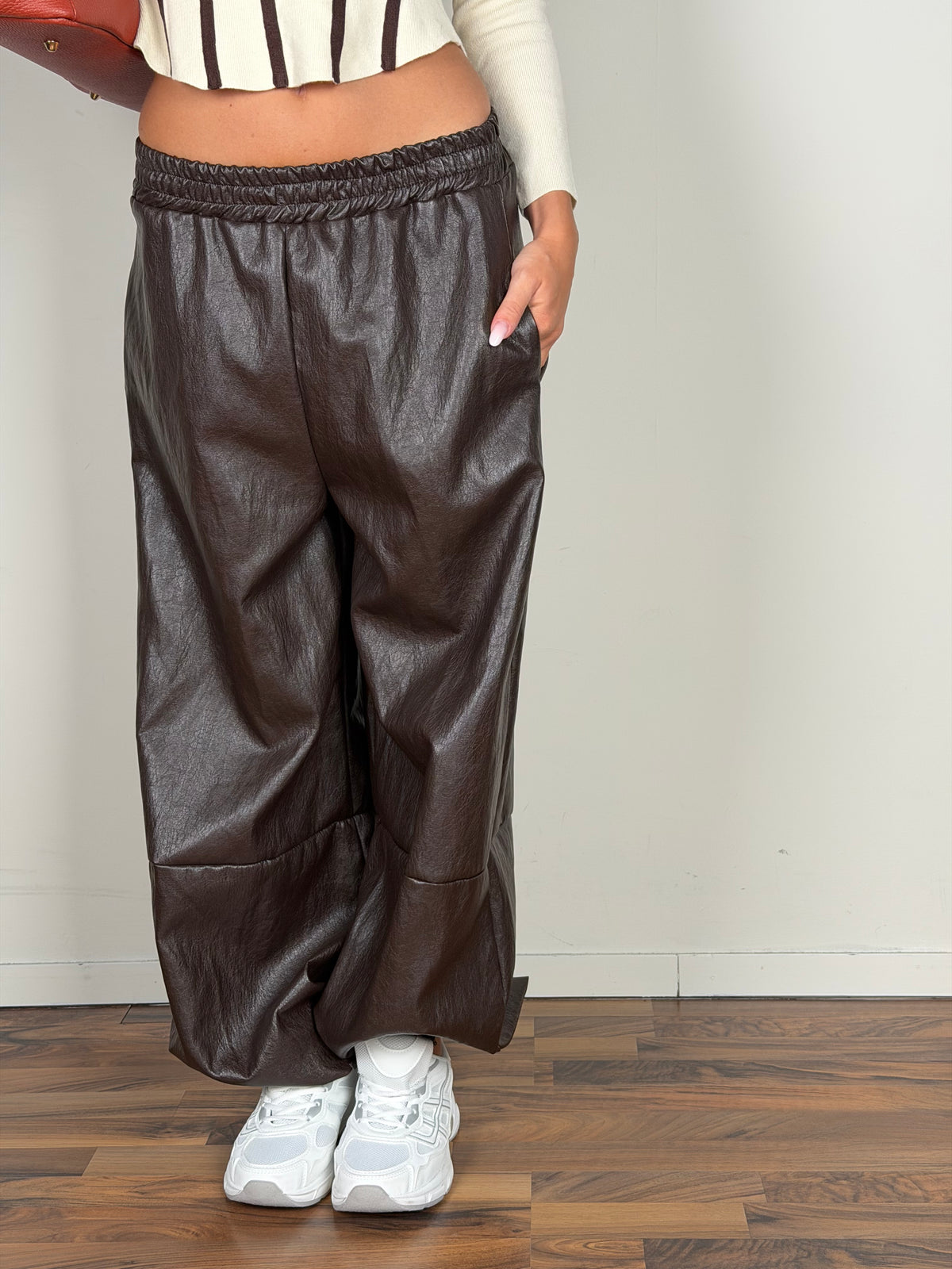 Pantalone ecopelle Ylenia moro