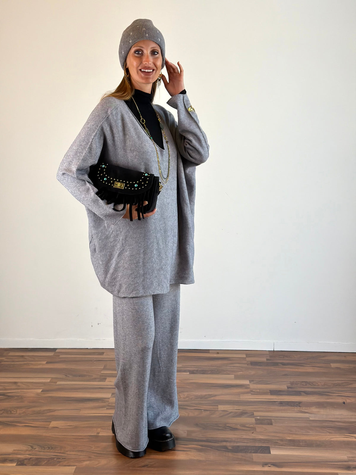 Maglia Sheila over grigio
