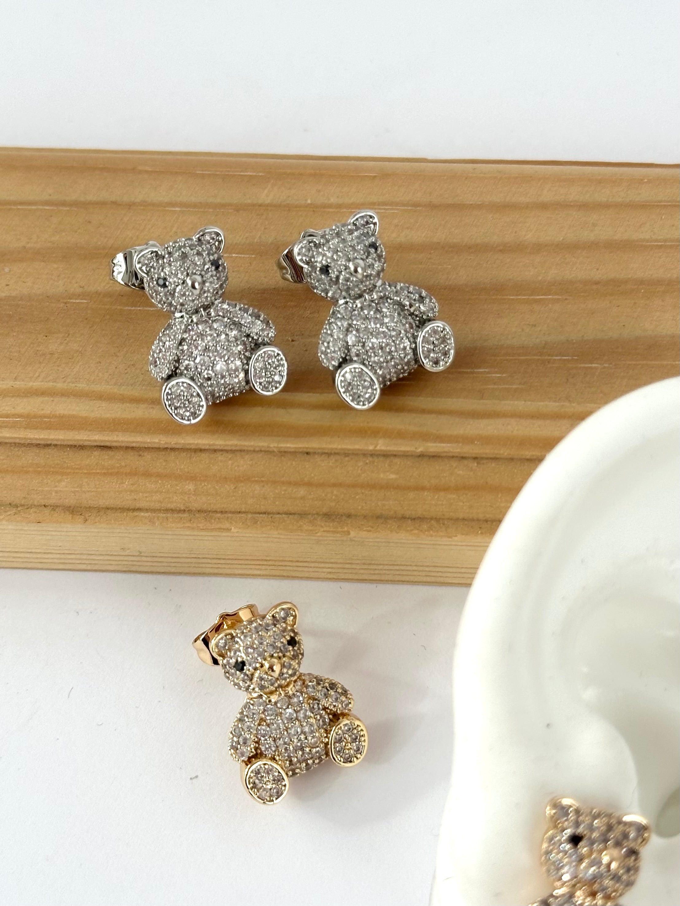 Orecchini maxi Teddy zirconato