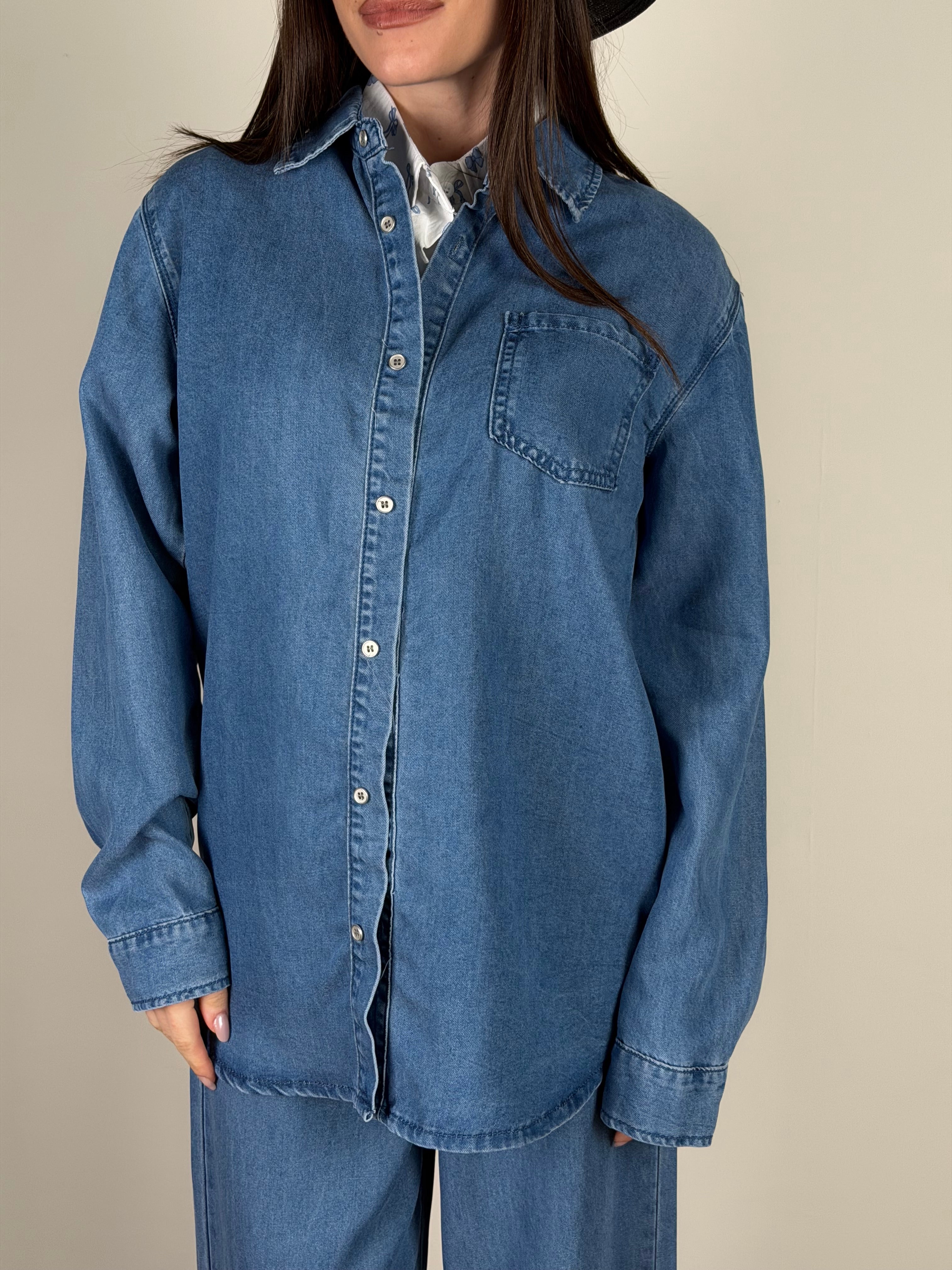 Camicia Rose blu scuro