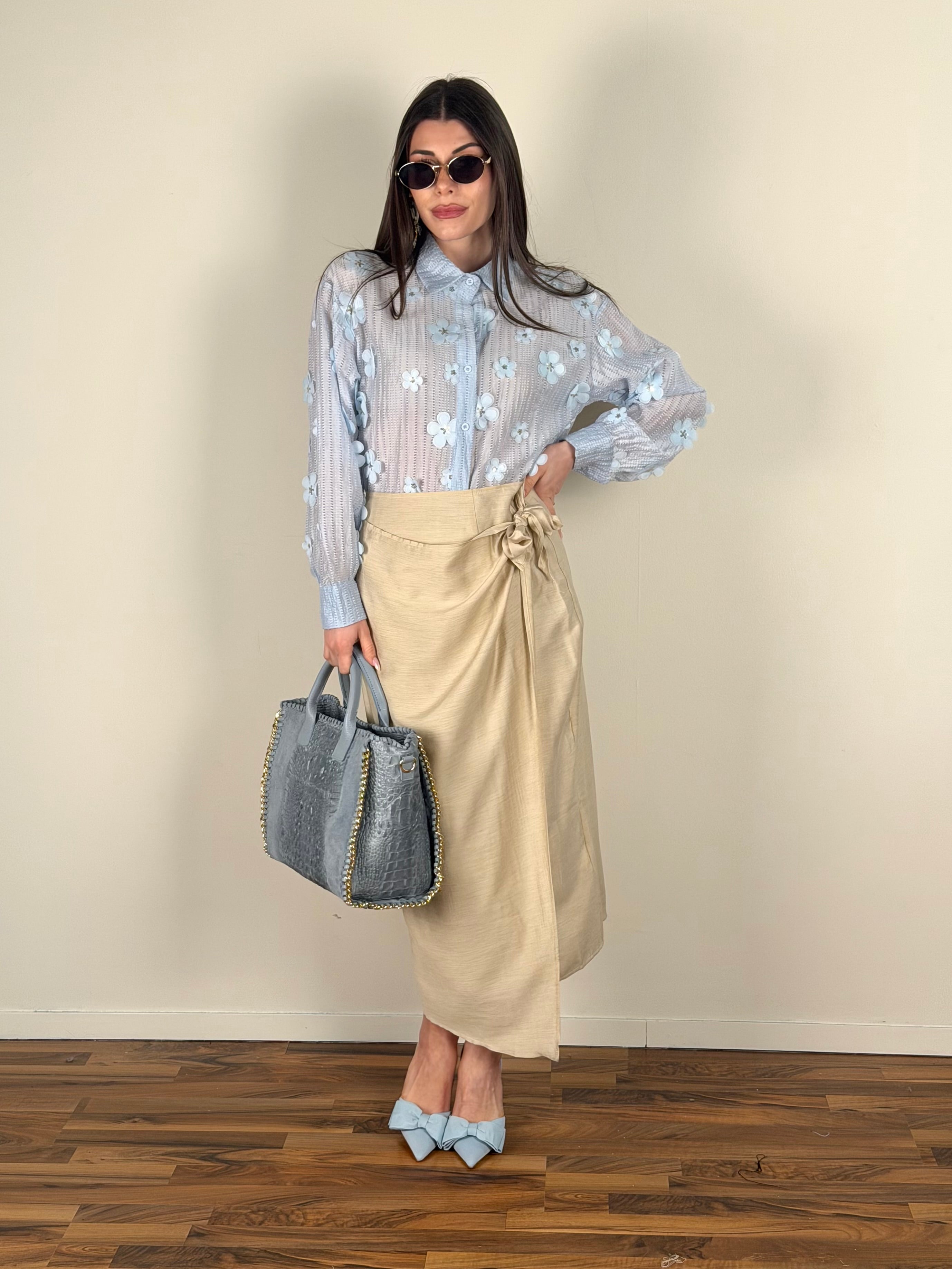 Camicia Lulù celeste