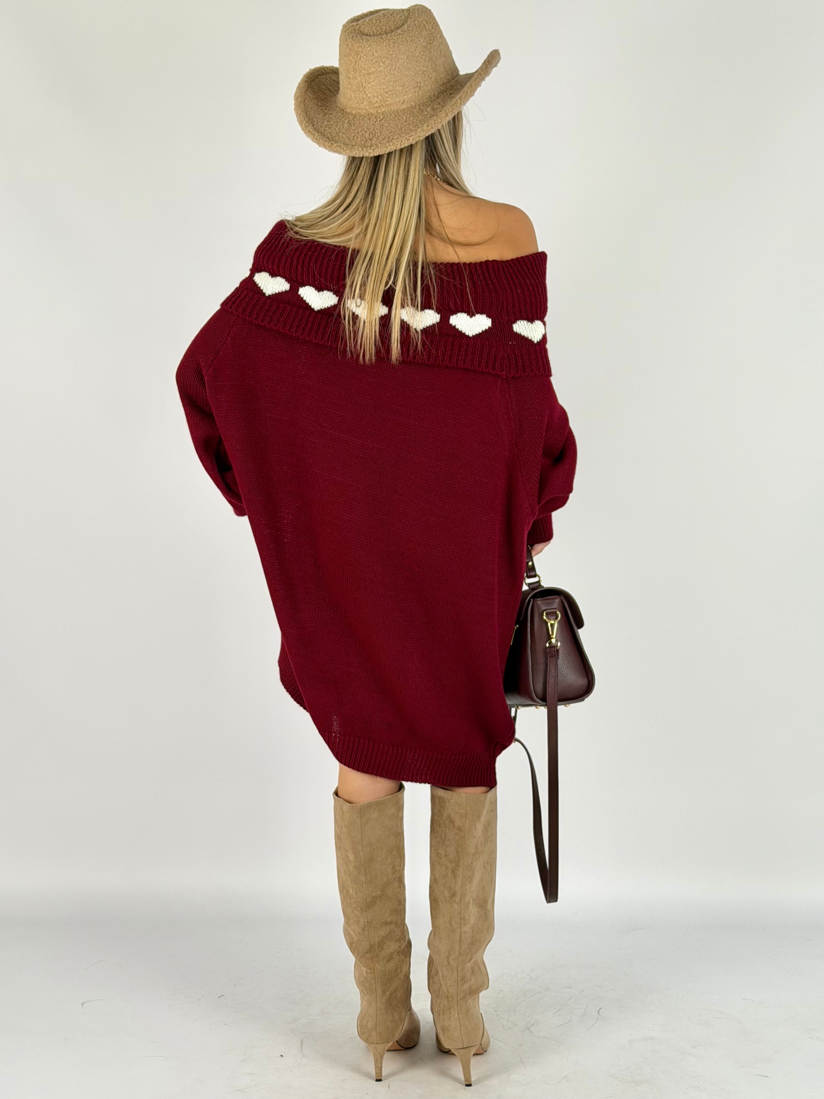 Abito cuori bordeaux