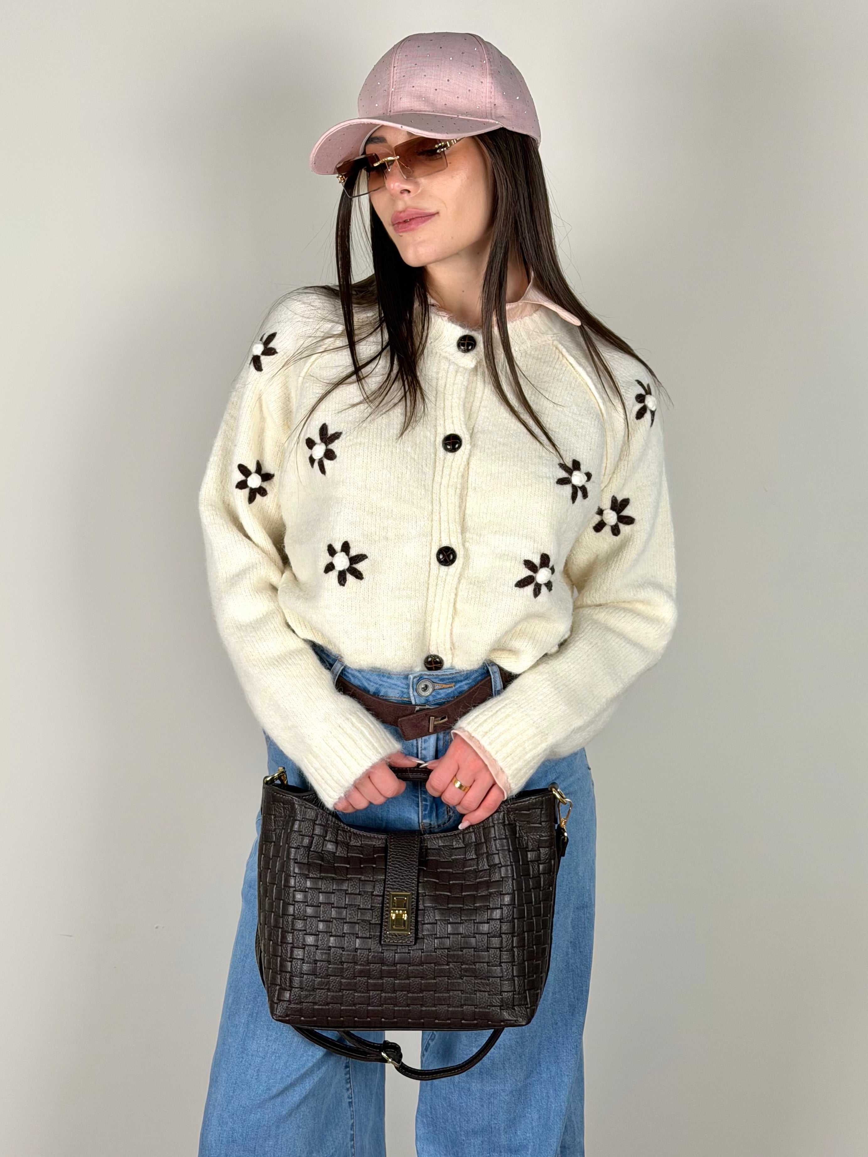 Maglia premium flowers beige