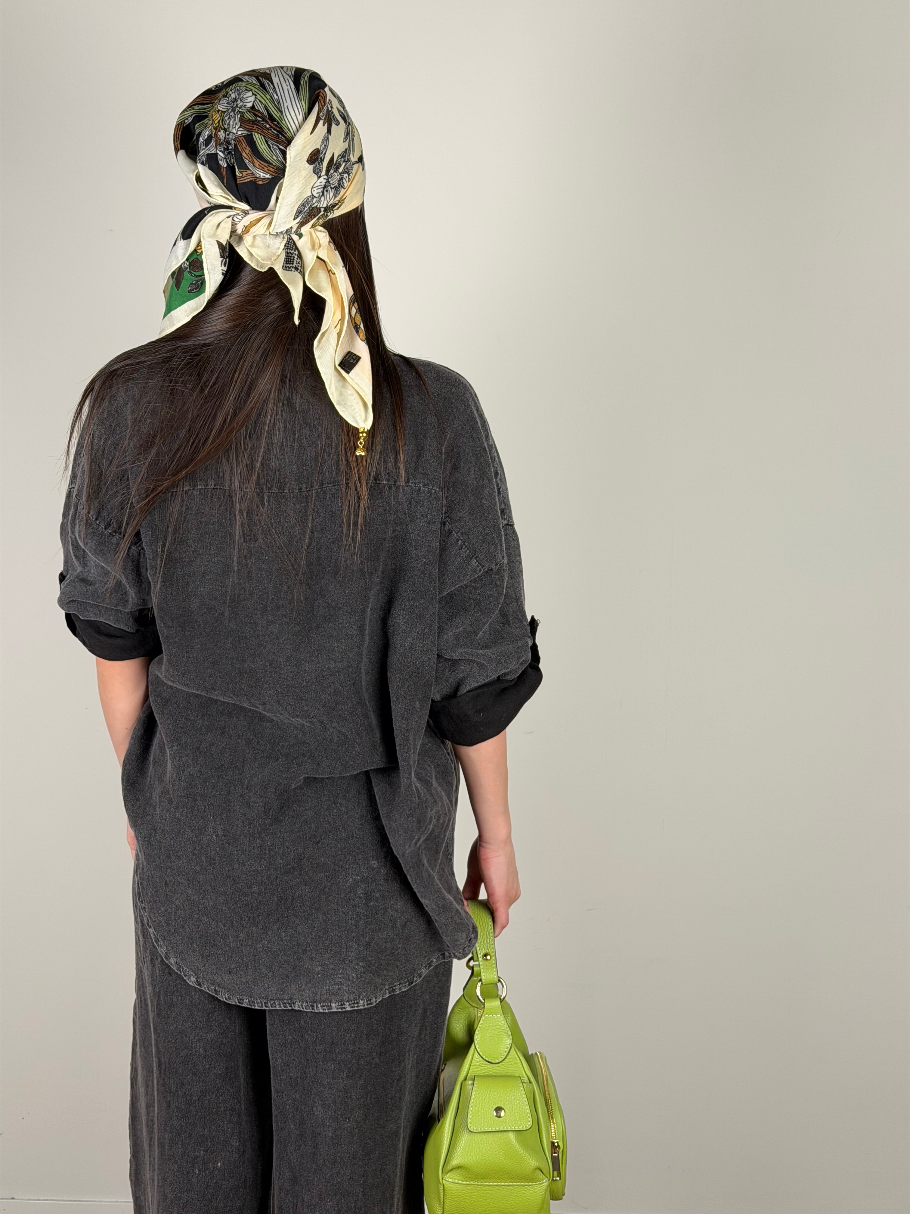 Camicia puro lino Siena nero