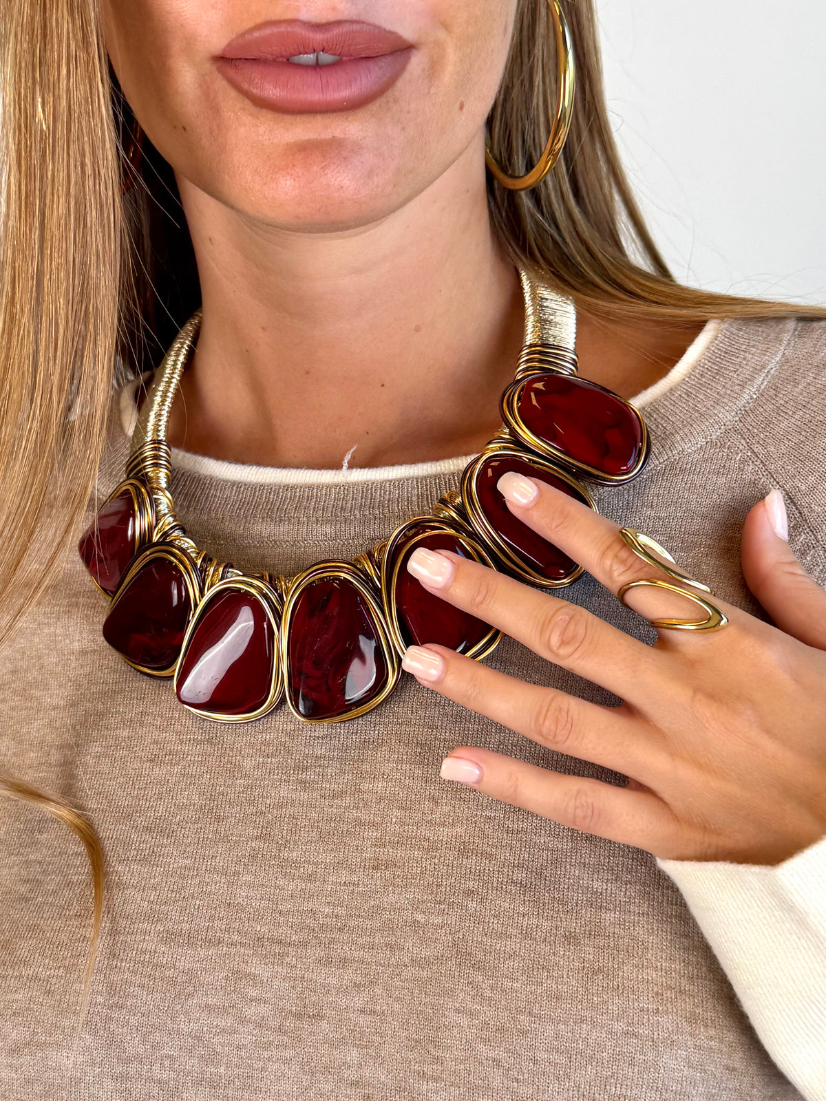 Collana maxi pietre - collezione Borgogna