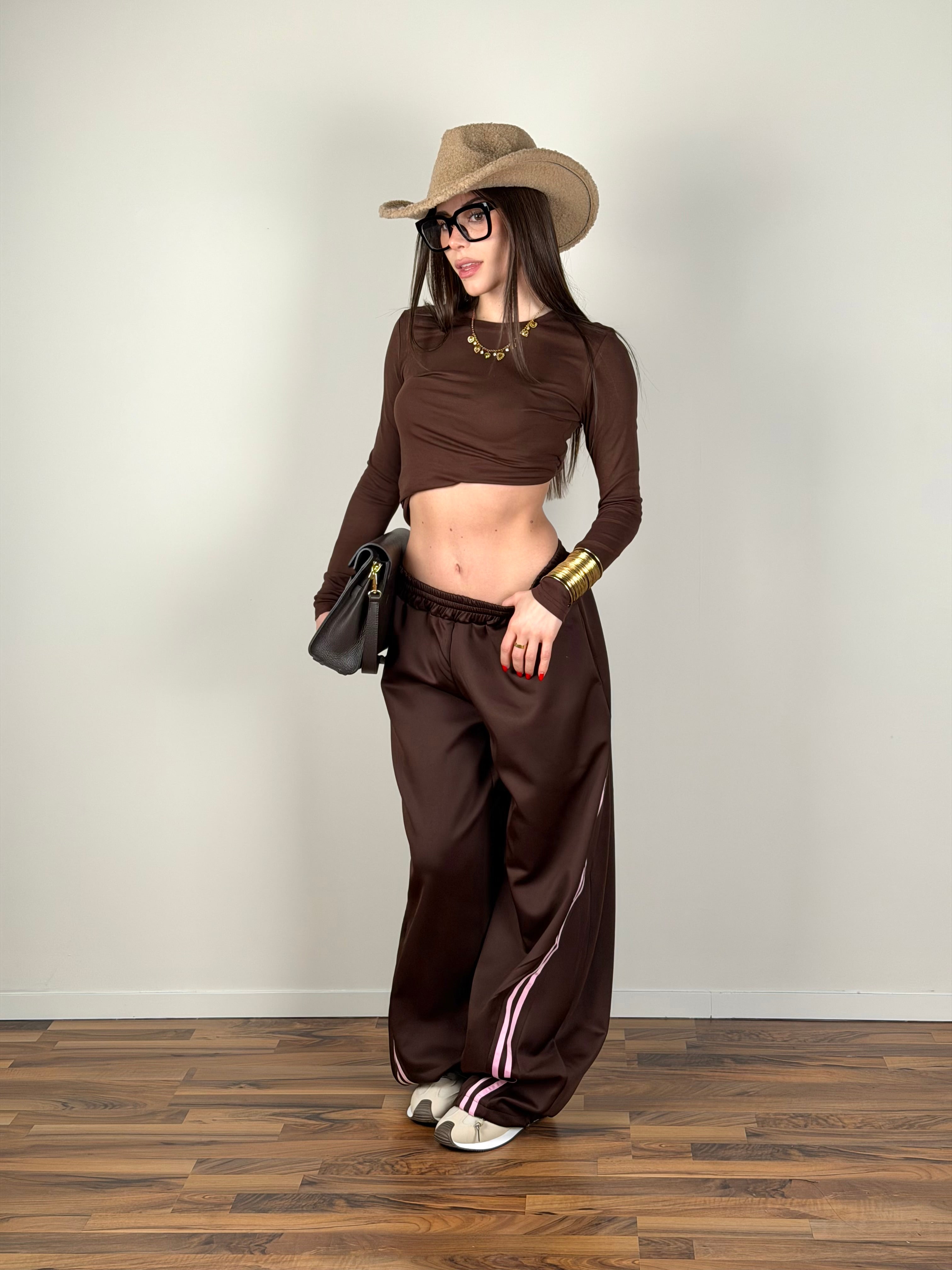 Pantalone tuta banda moro