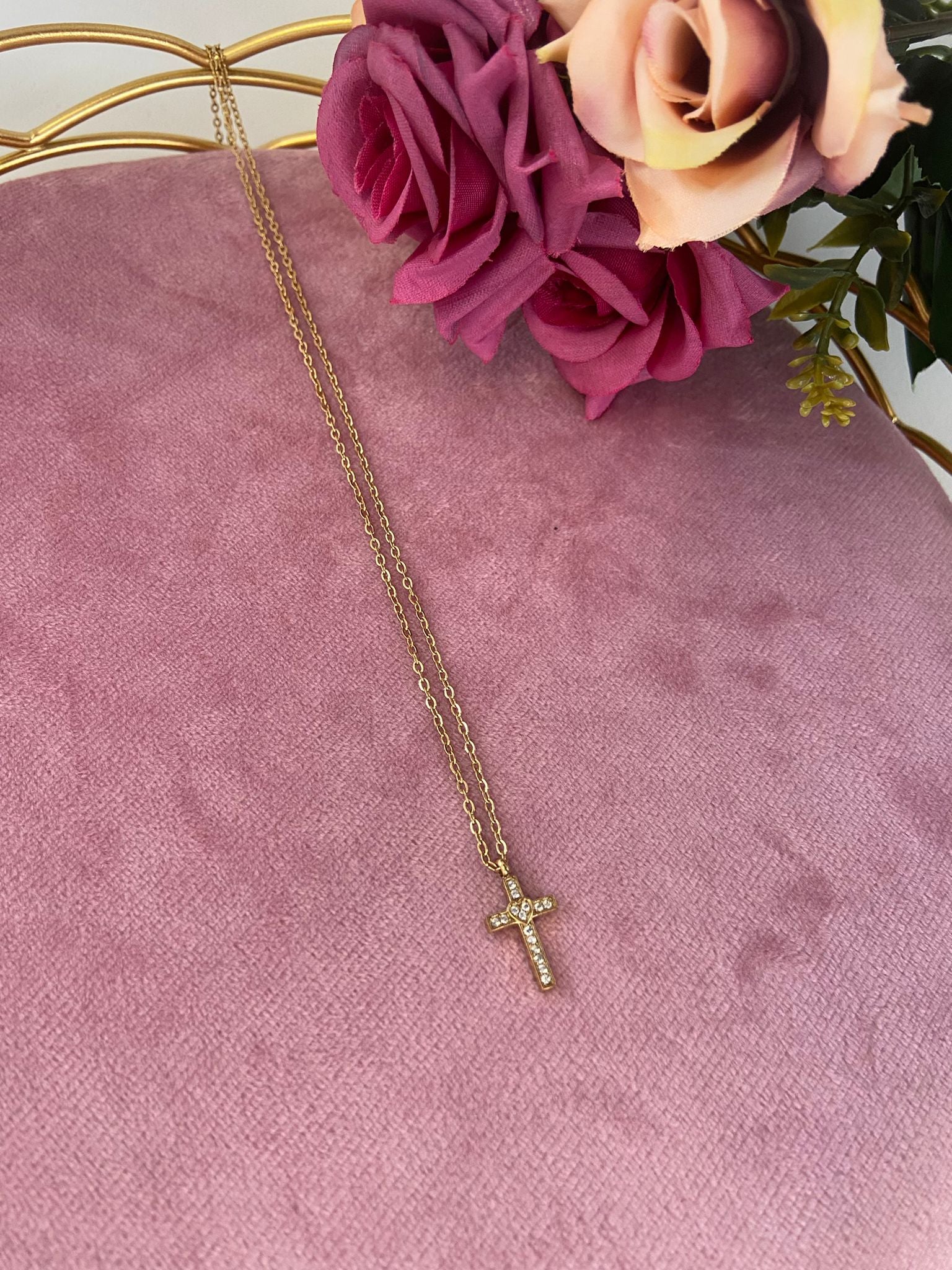 Collana croce zirconata small