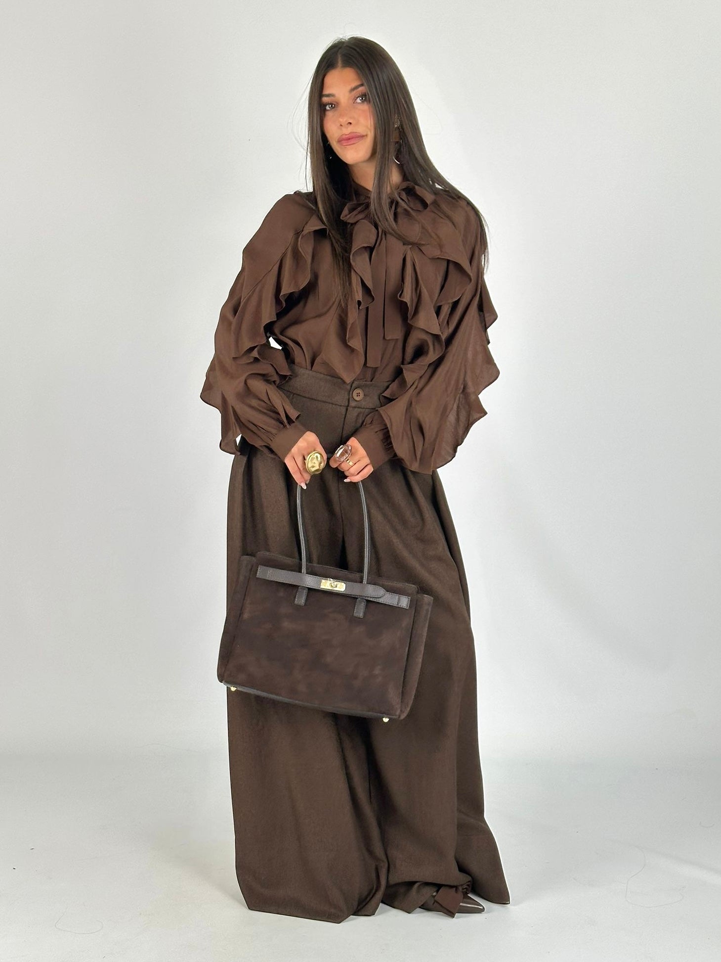 Maxi pantalone Zoe marrone