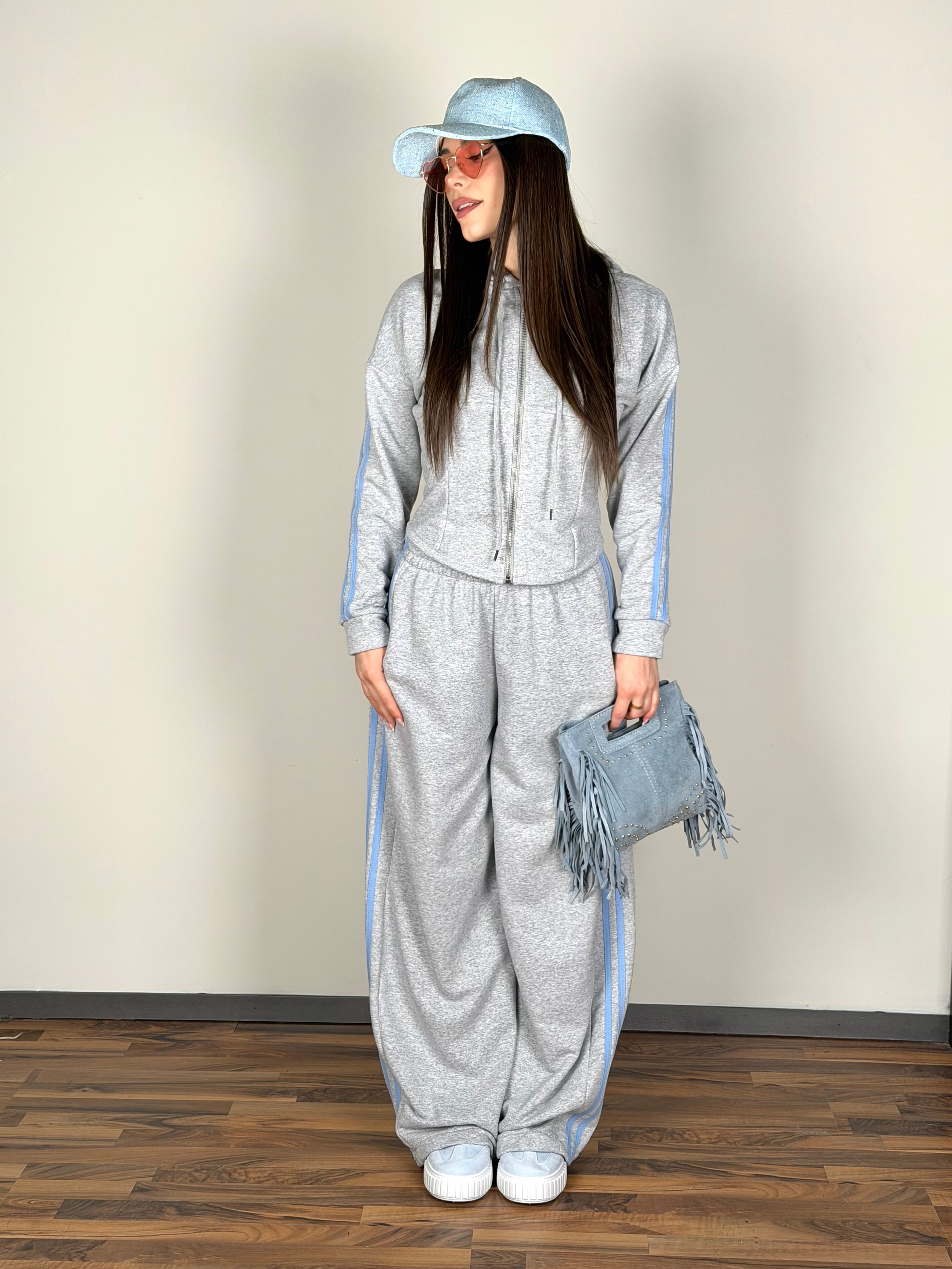 Felpa tuta sportiva Iconic grigia