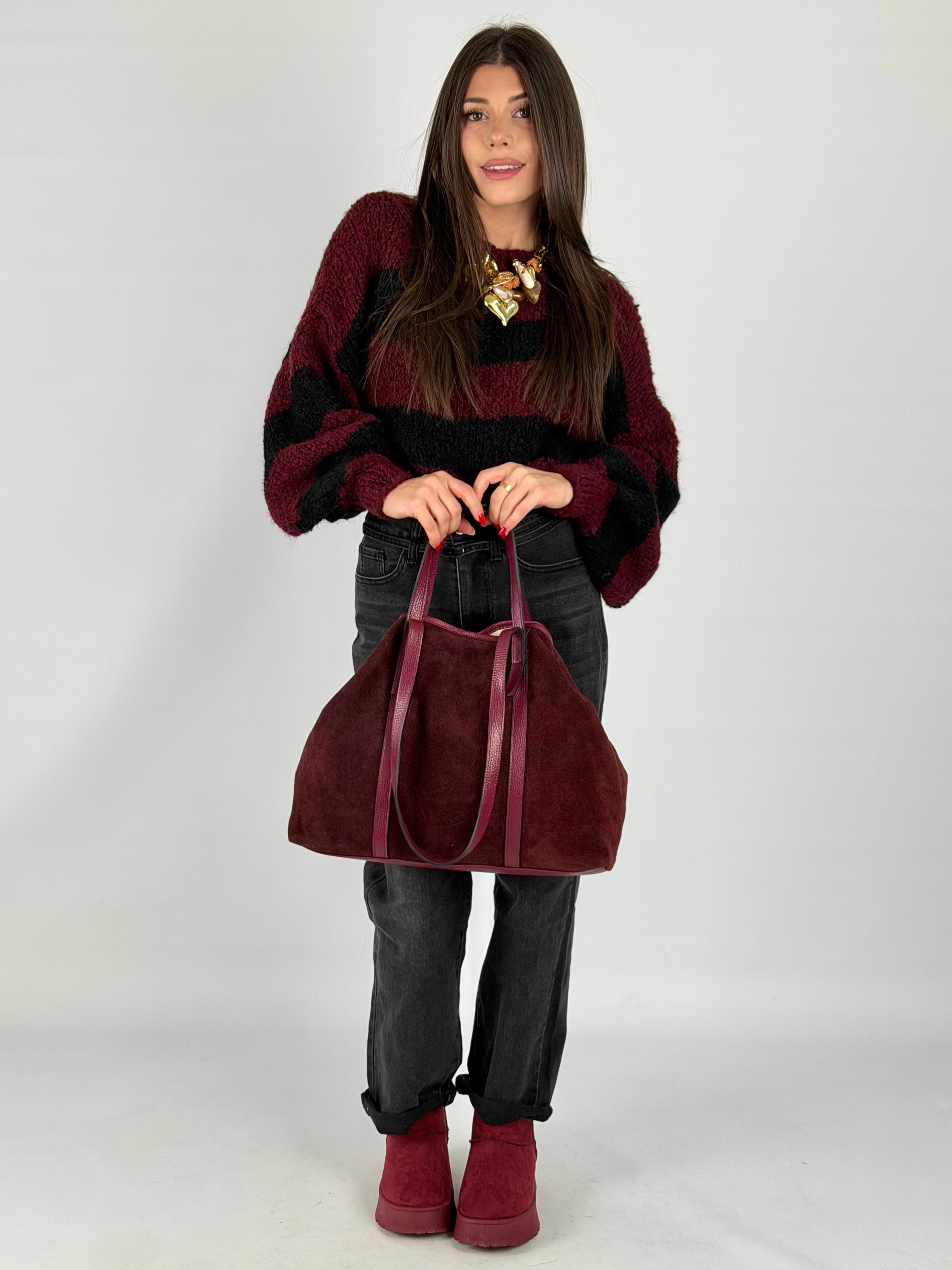 Maglia righe carry bordeaux