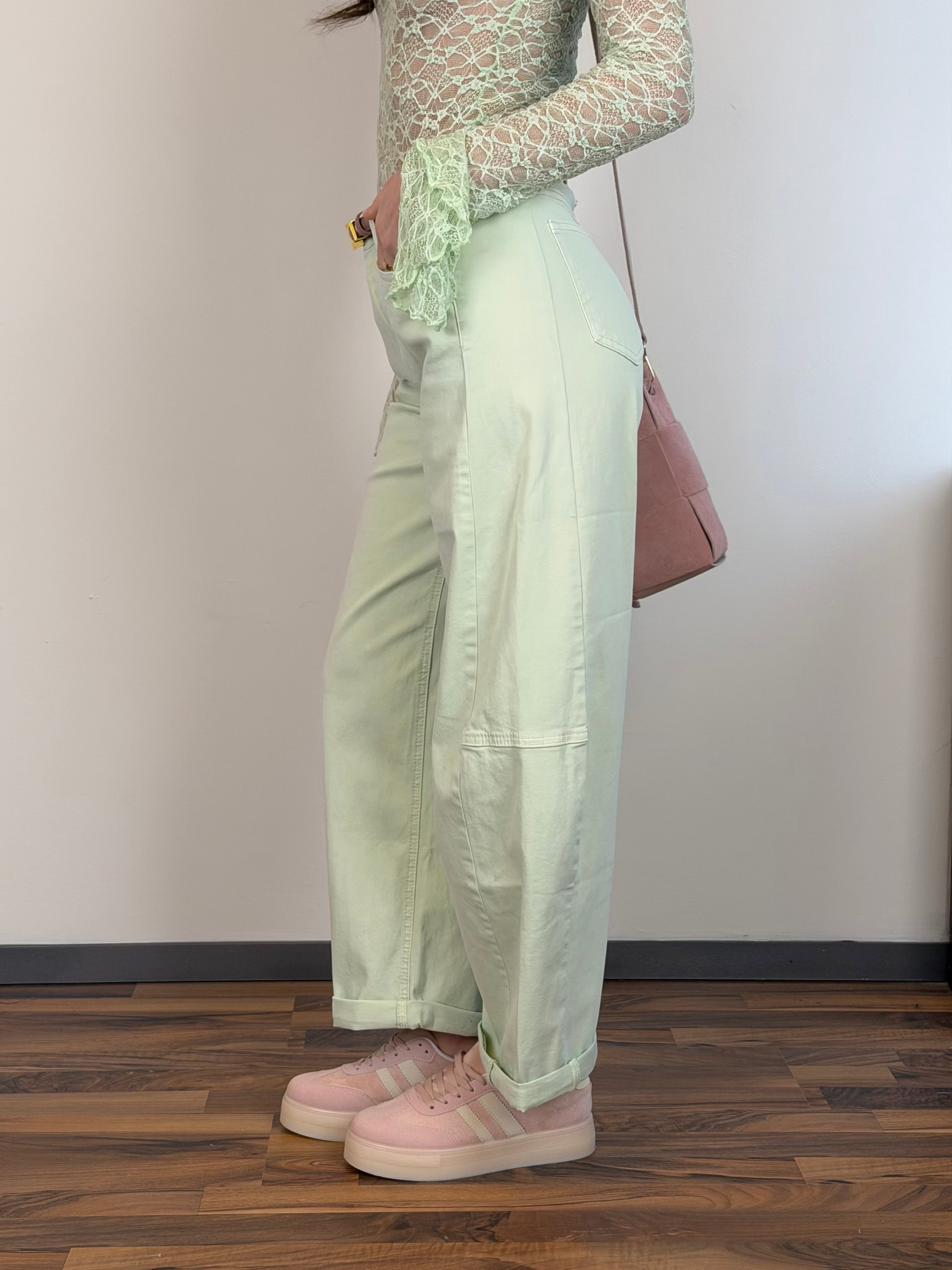 Jeans Terry verde salvia