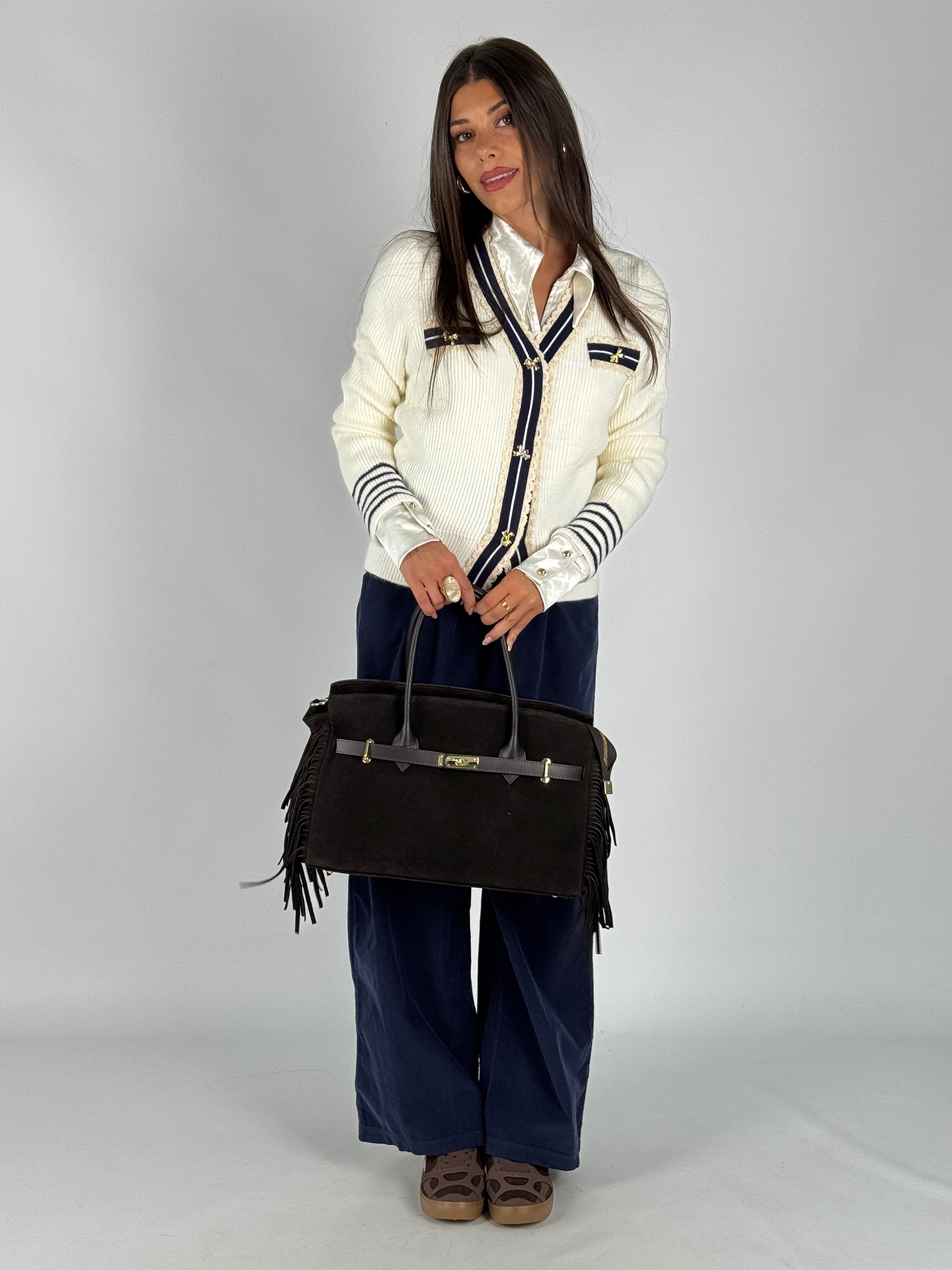 Pantalone velluto blu