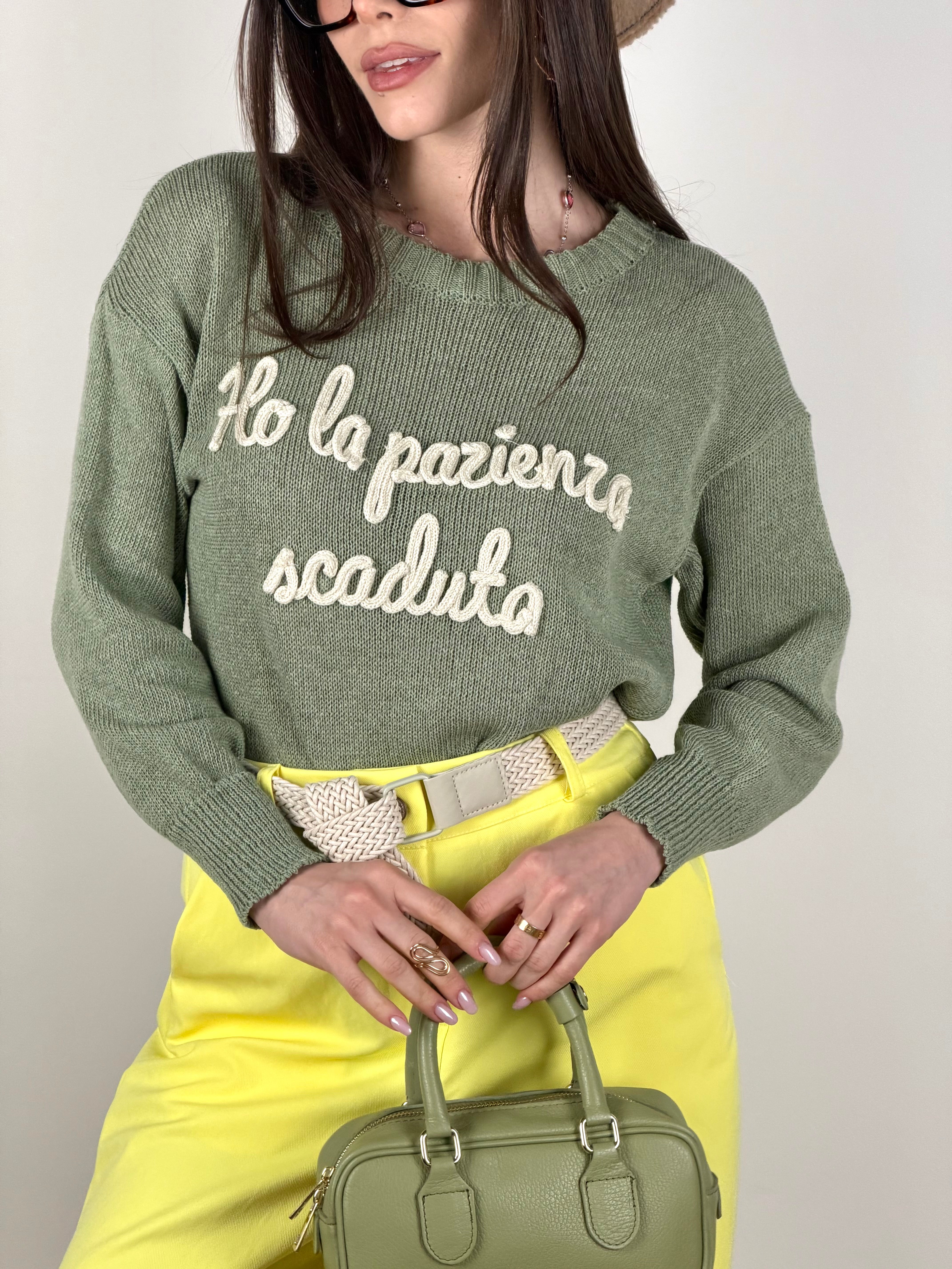 Maglia “ho la pazienza scaduta” verde