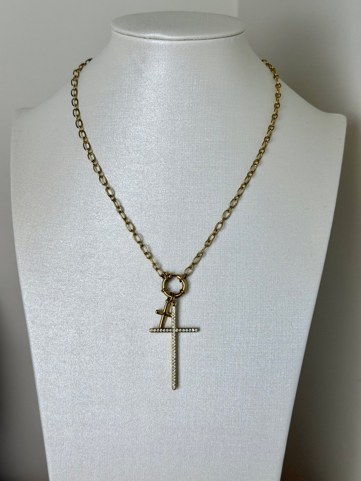 Collana doppia croce  - collezione Rock