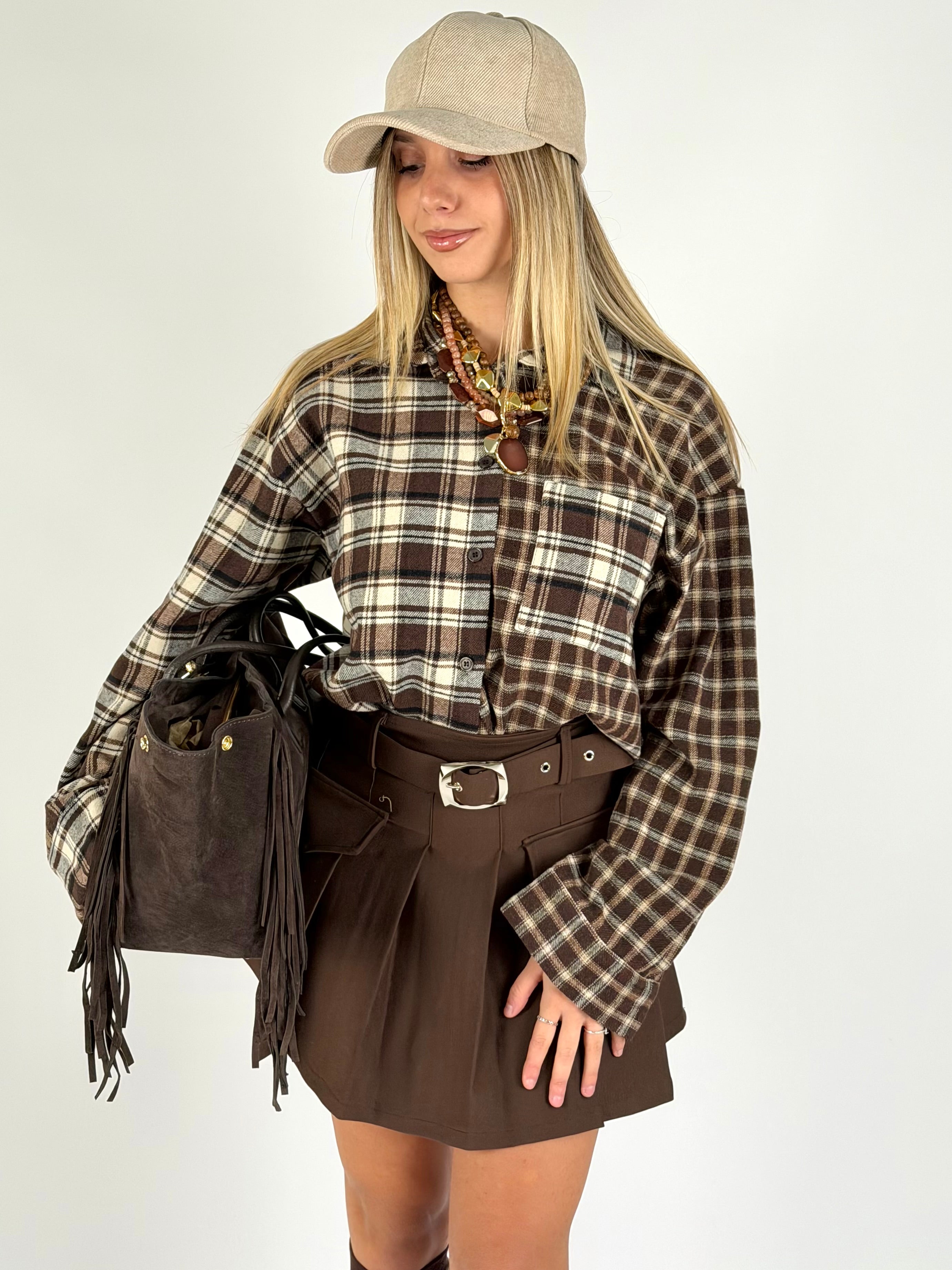 Camicia check Alessia marrone