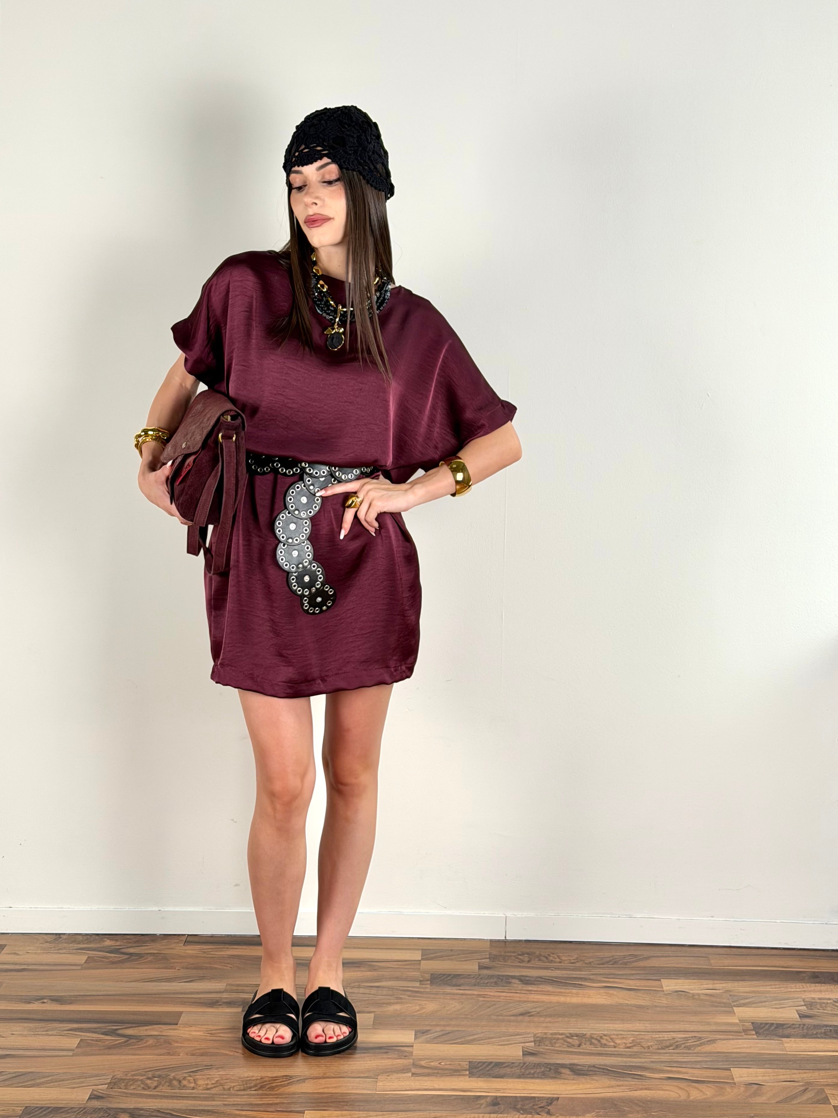 Abito Sasha + cintura bordeaux