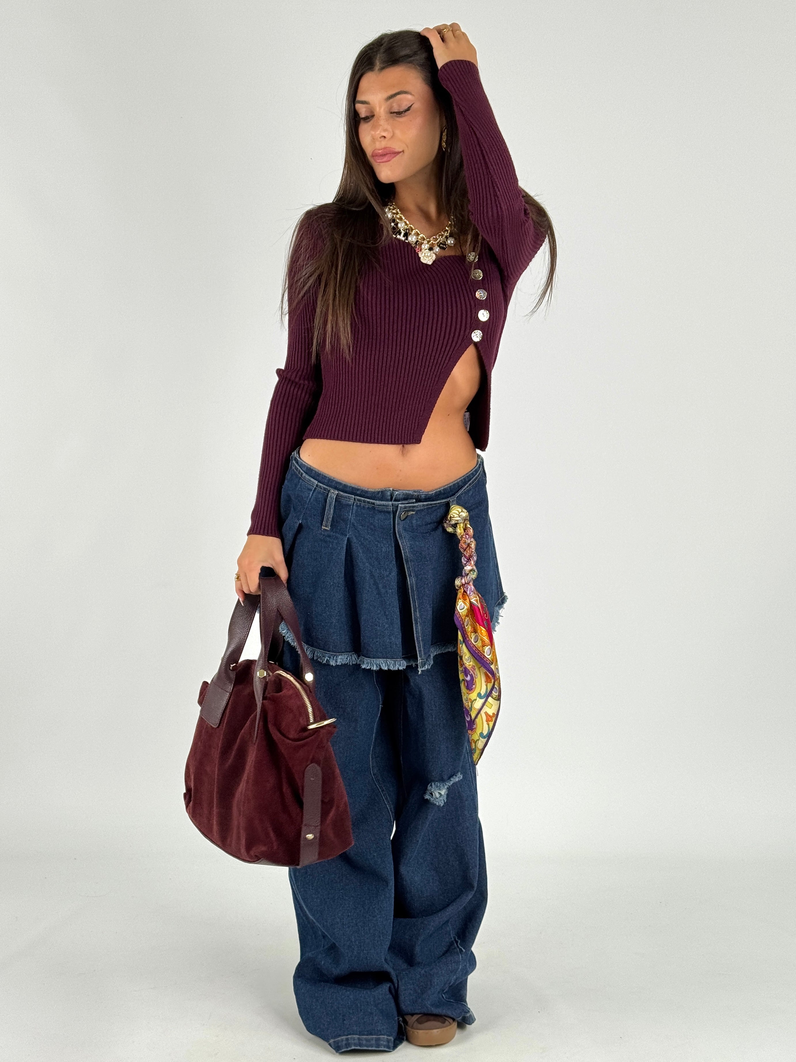 Maglia spacco bordeaux