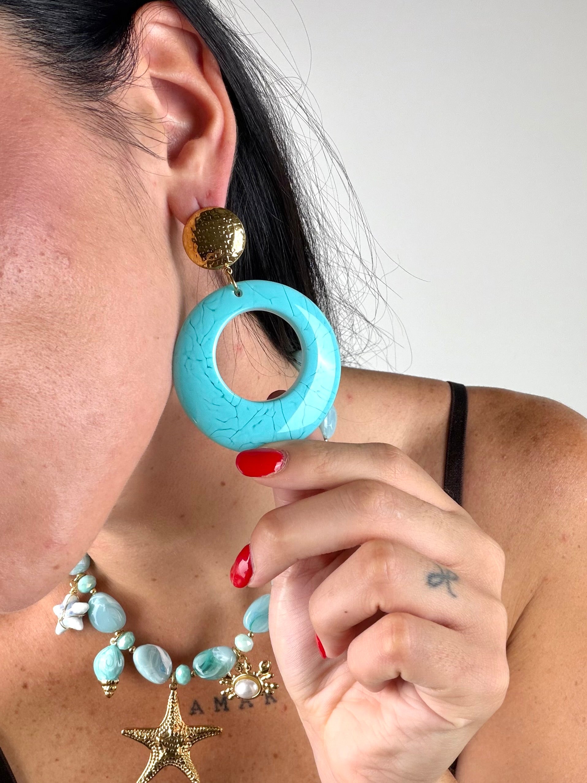 Orecchini cerchio turchese - collezione ARIEL
