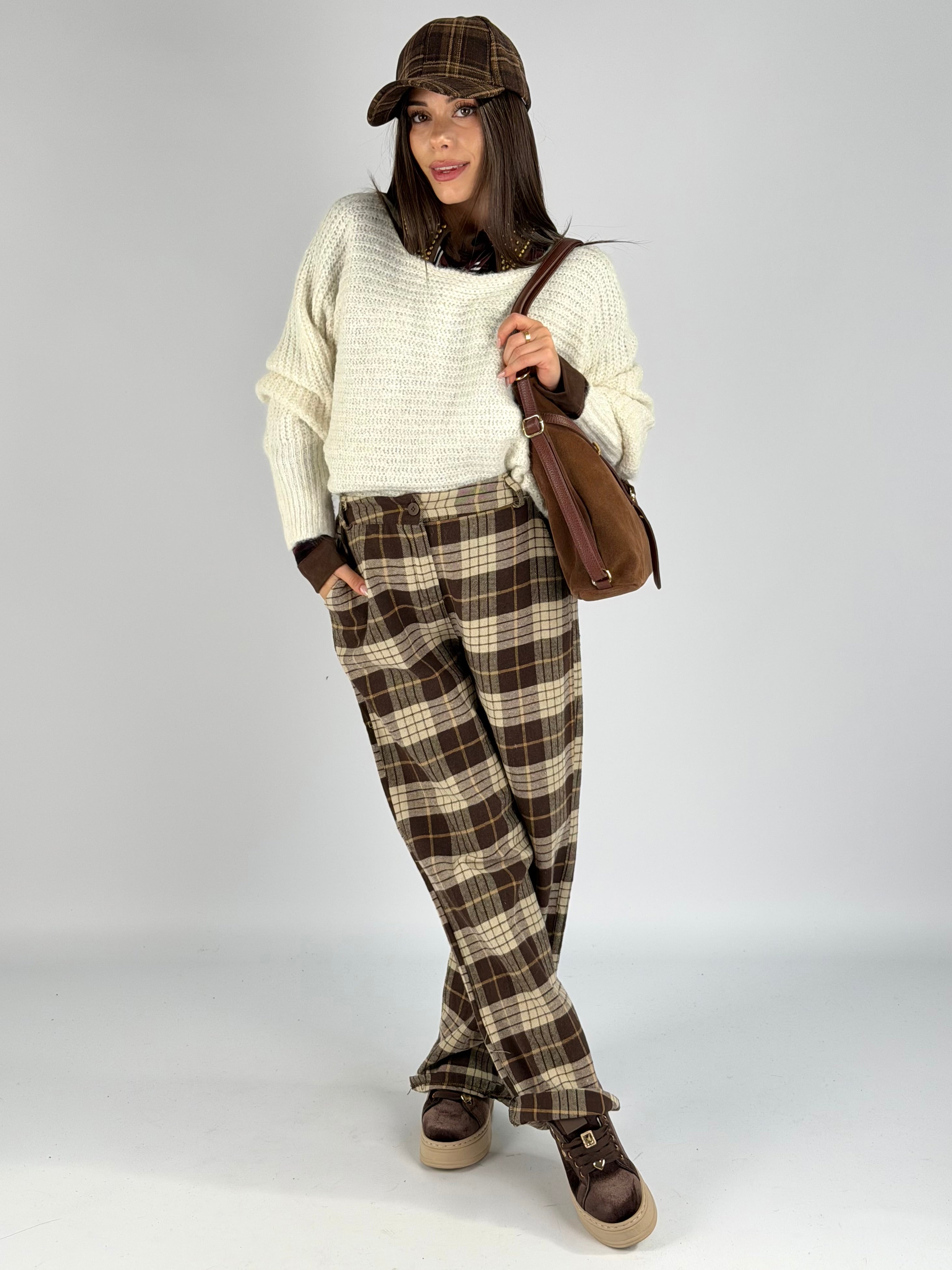 Maglia filo oro panna