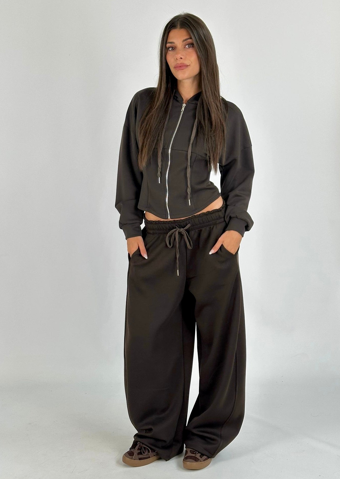 Pantalone tuta sportiva Gemma marrone