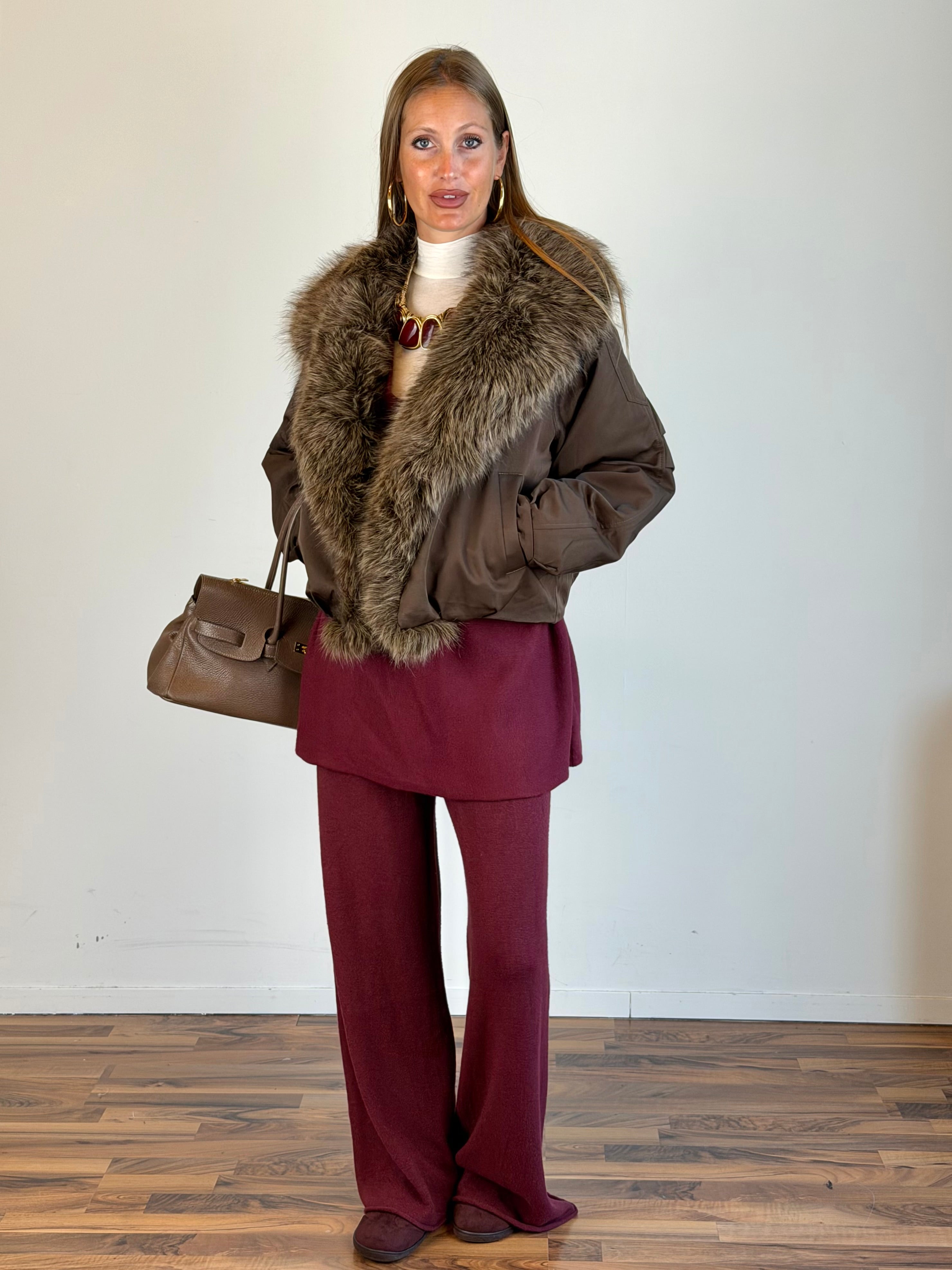 Piumino ecopelliccia Zoe moro