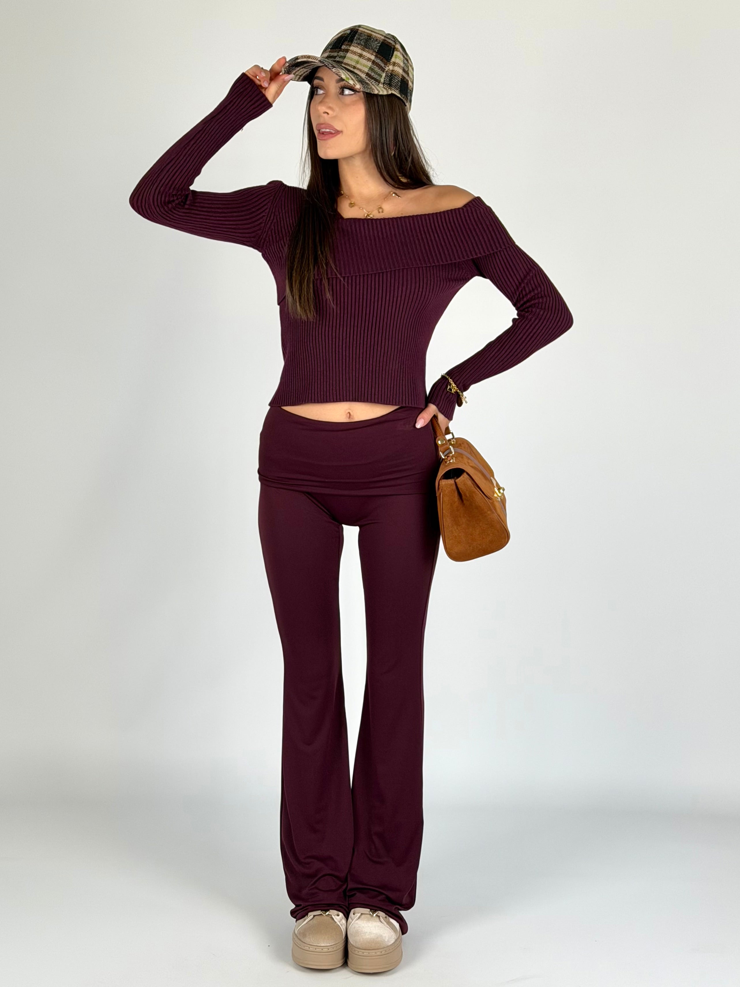 Pantalone Romance bordeaux
