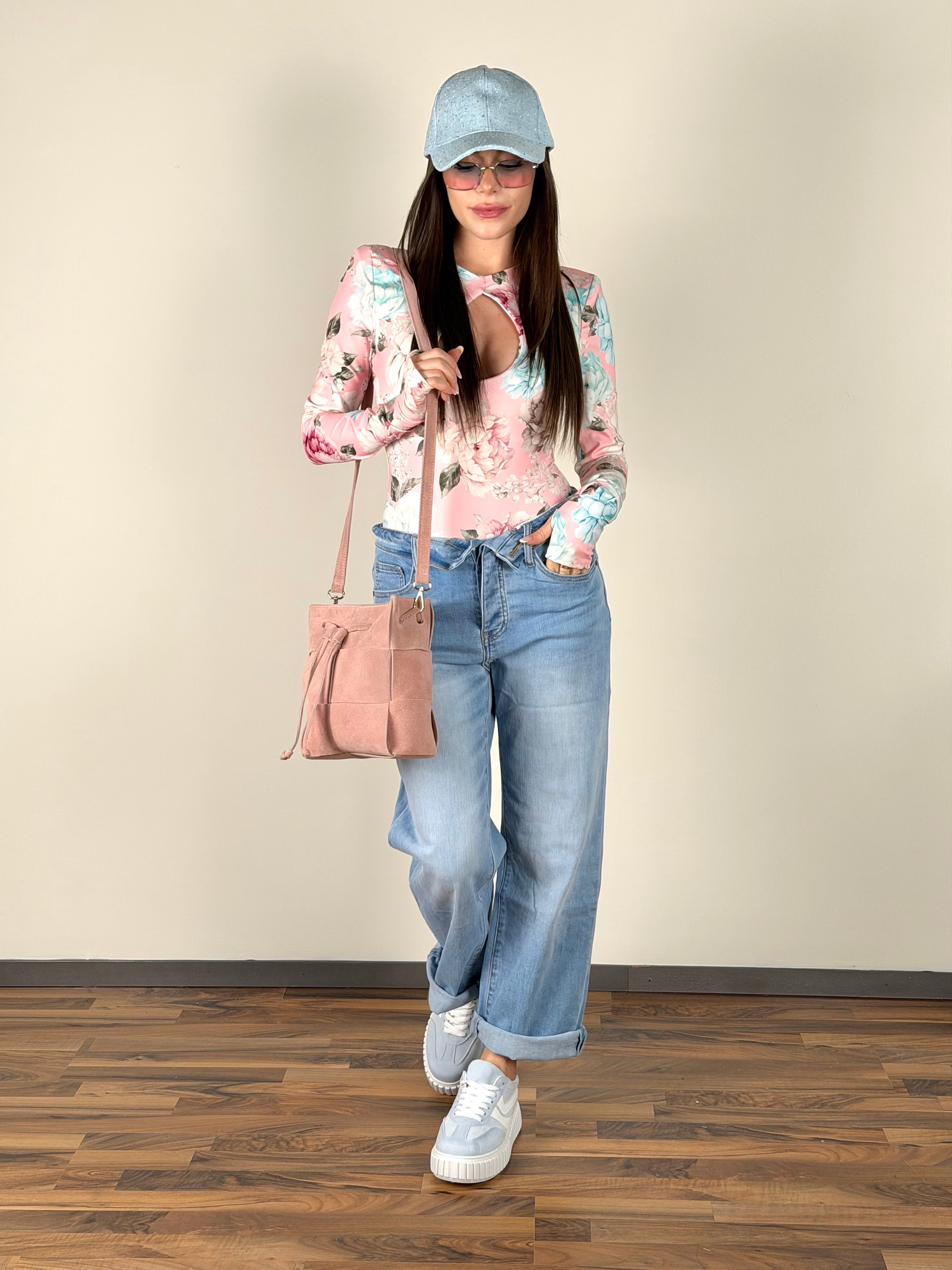 Body oblò primavera rosa