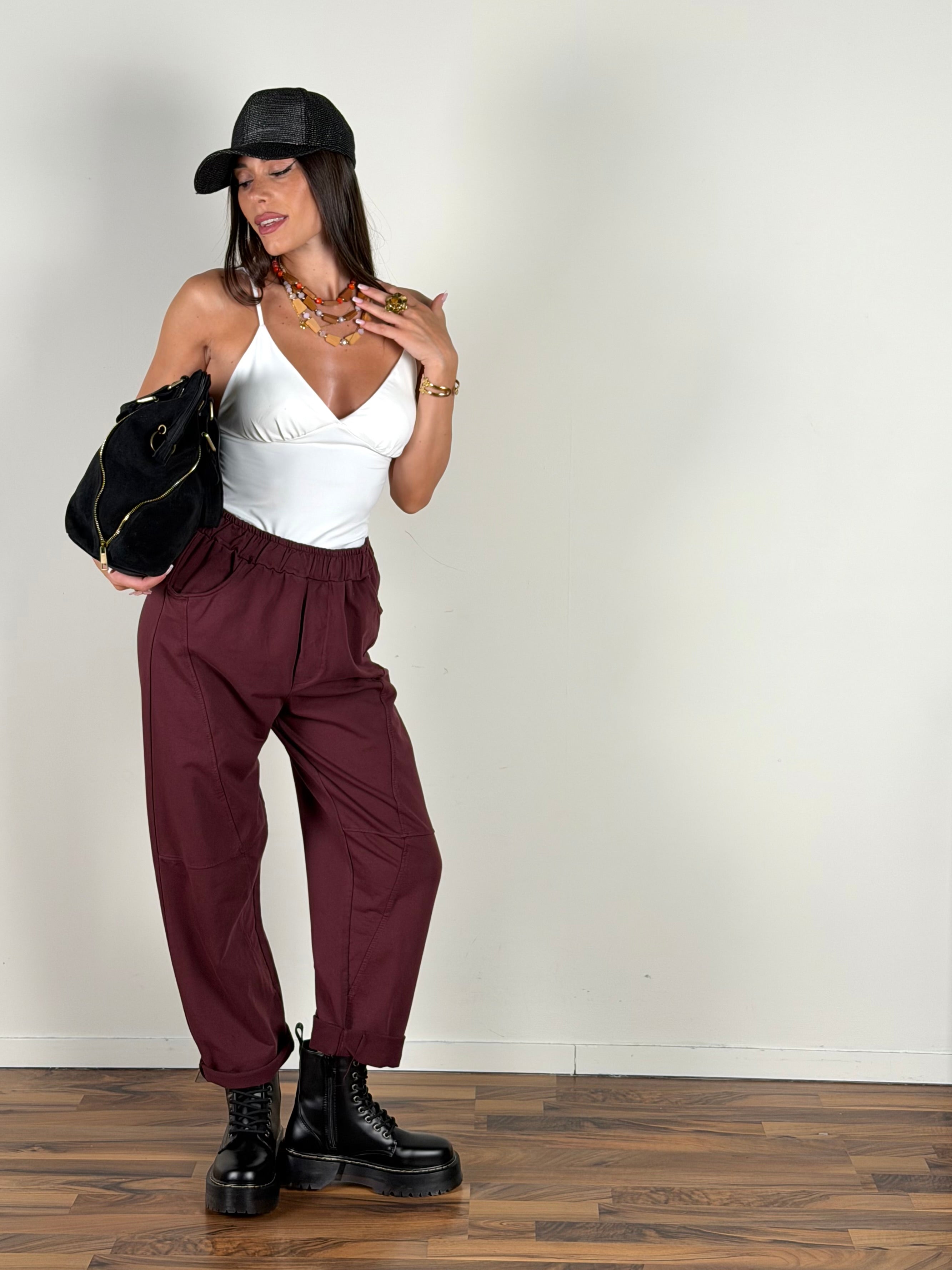 Pantalone Divine bordeaux