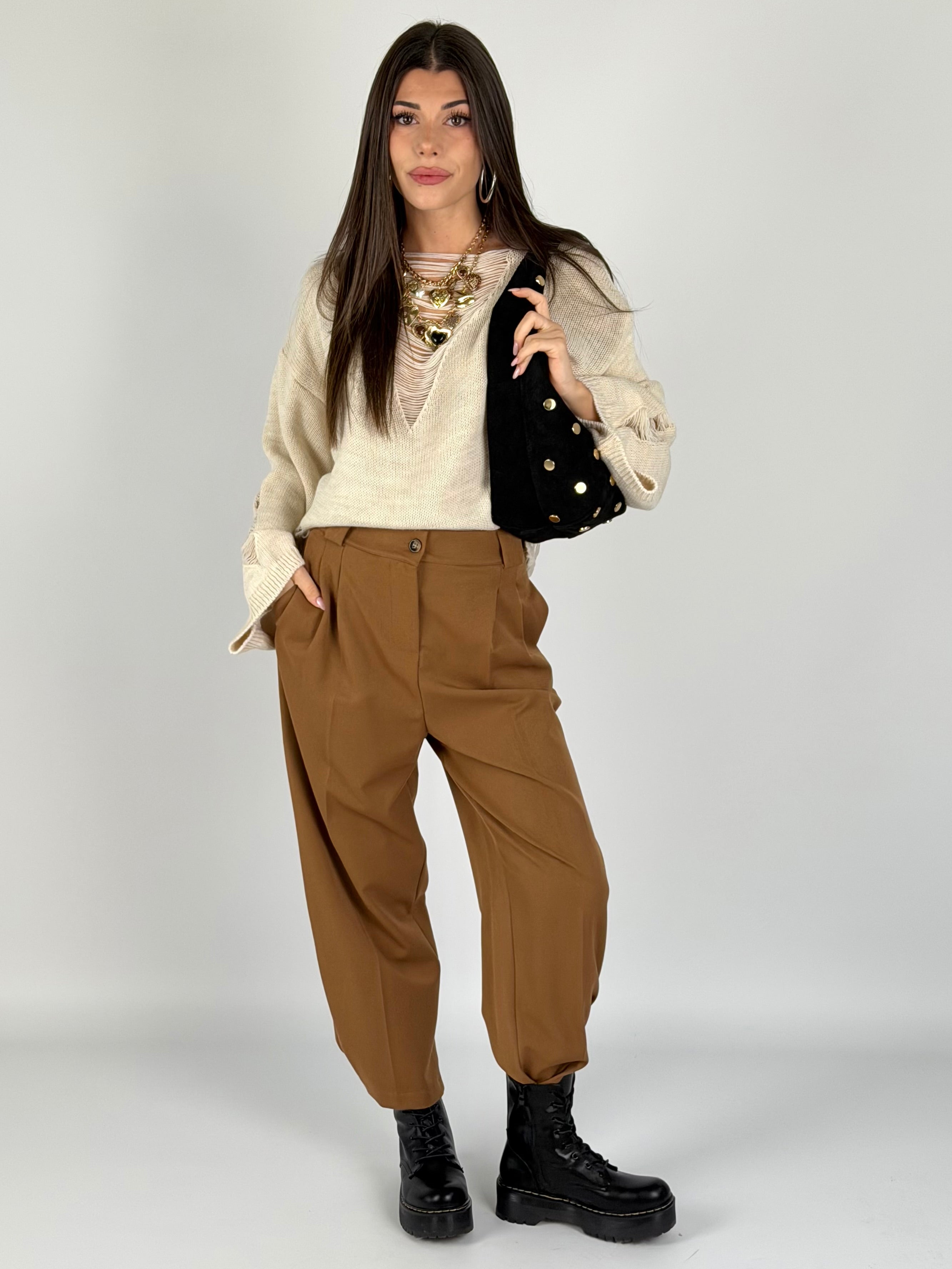 Pantalone Amanda tabacco