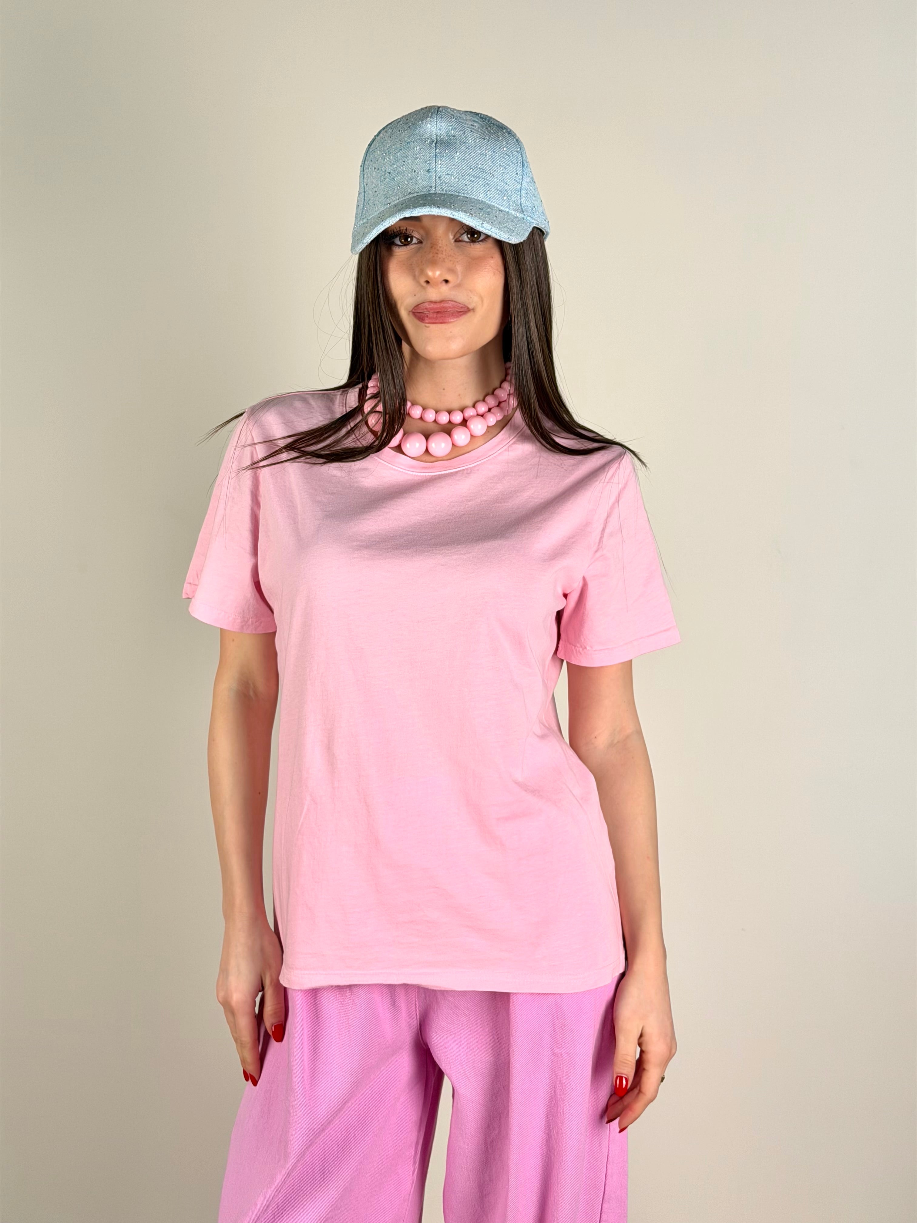 T-shirt monocolore rosa