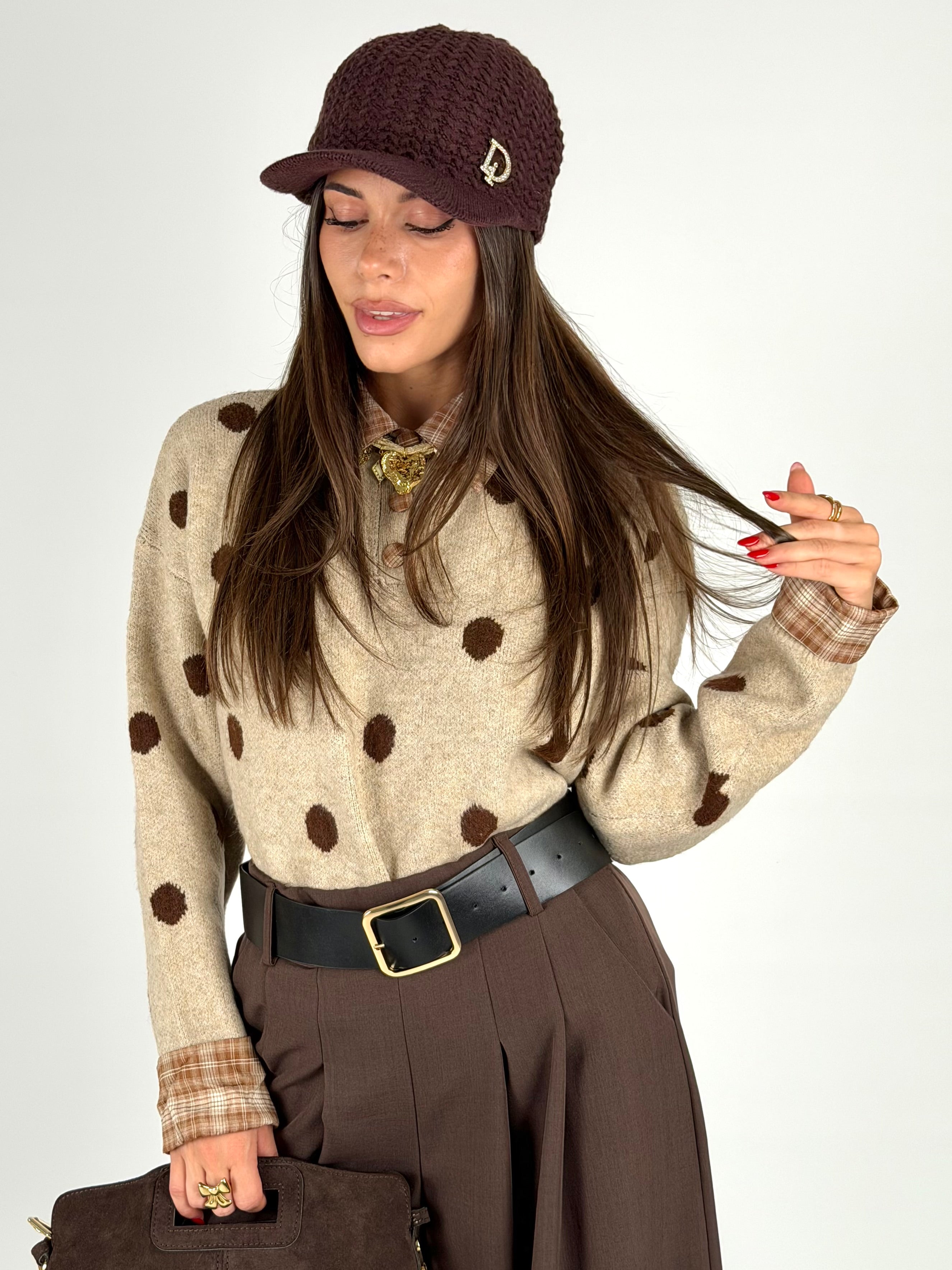 Maglioncino pois beige